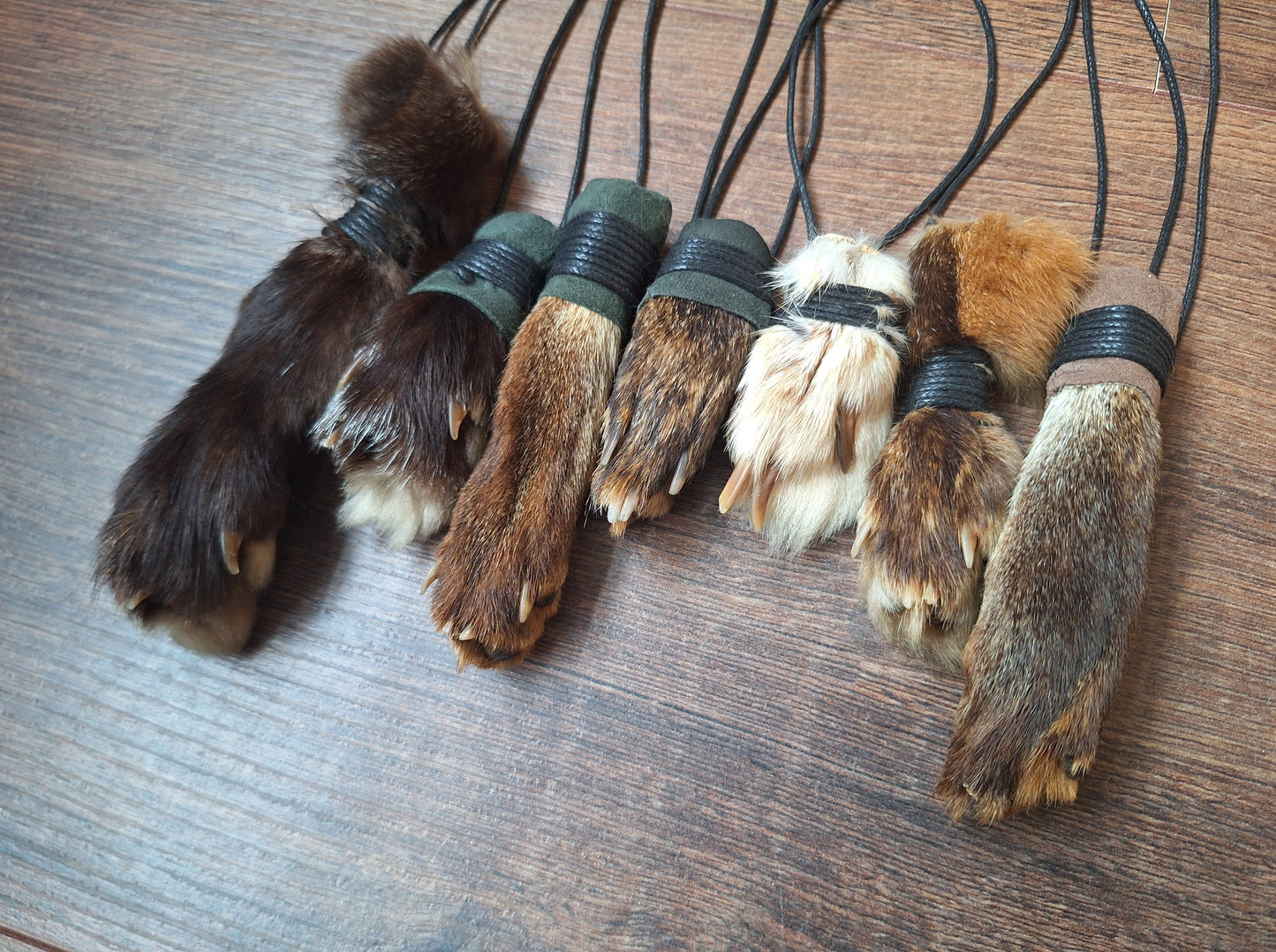 Fox paw amulet necklaces