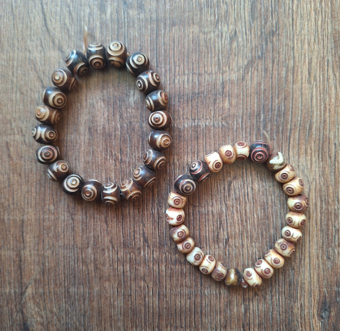 Vintage yak bone bracelets, crafting project