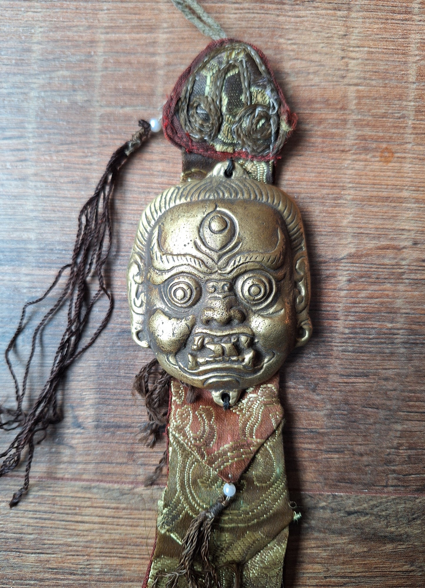 Vintage Tibetan amulet wallhanger Mahakala