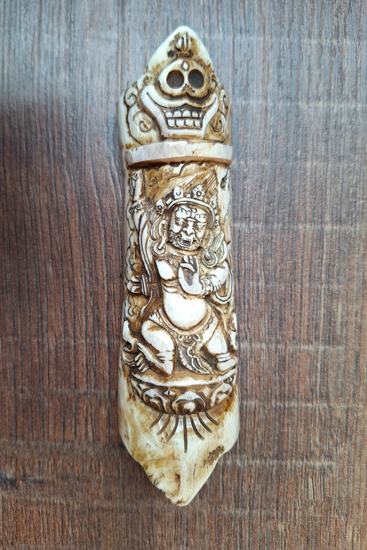 Vintage yak bone carving Vajrapani Krodha