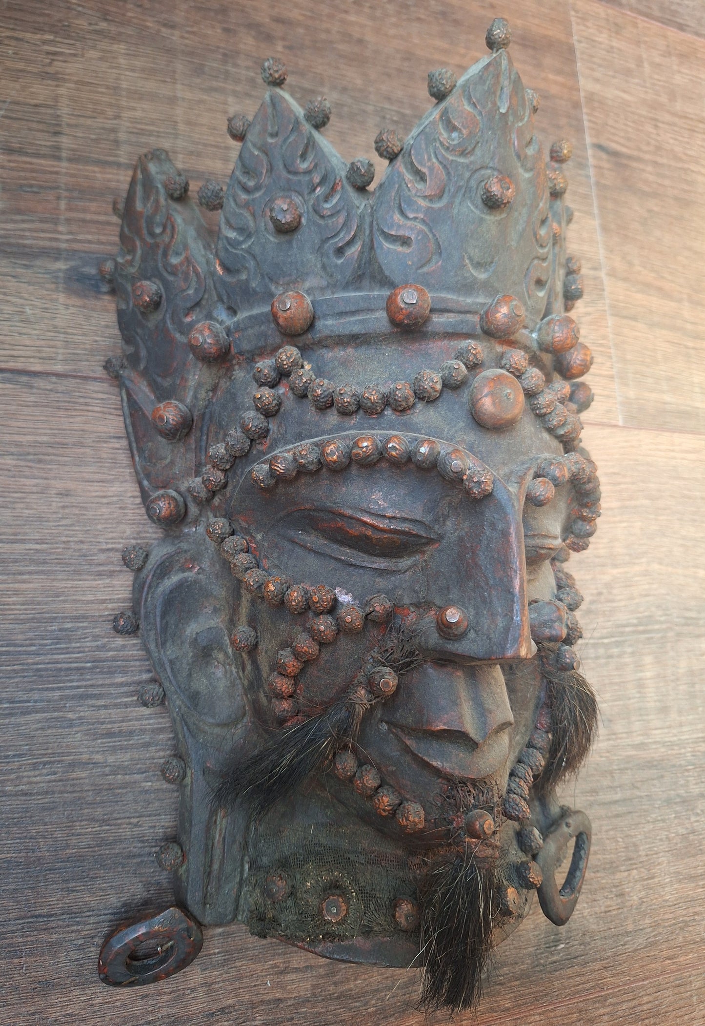 Vintage Nepalese wooden Shiva mask
