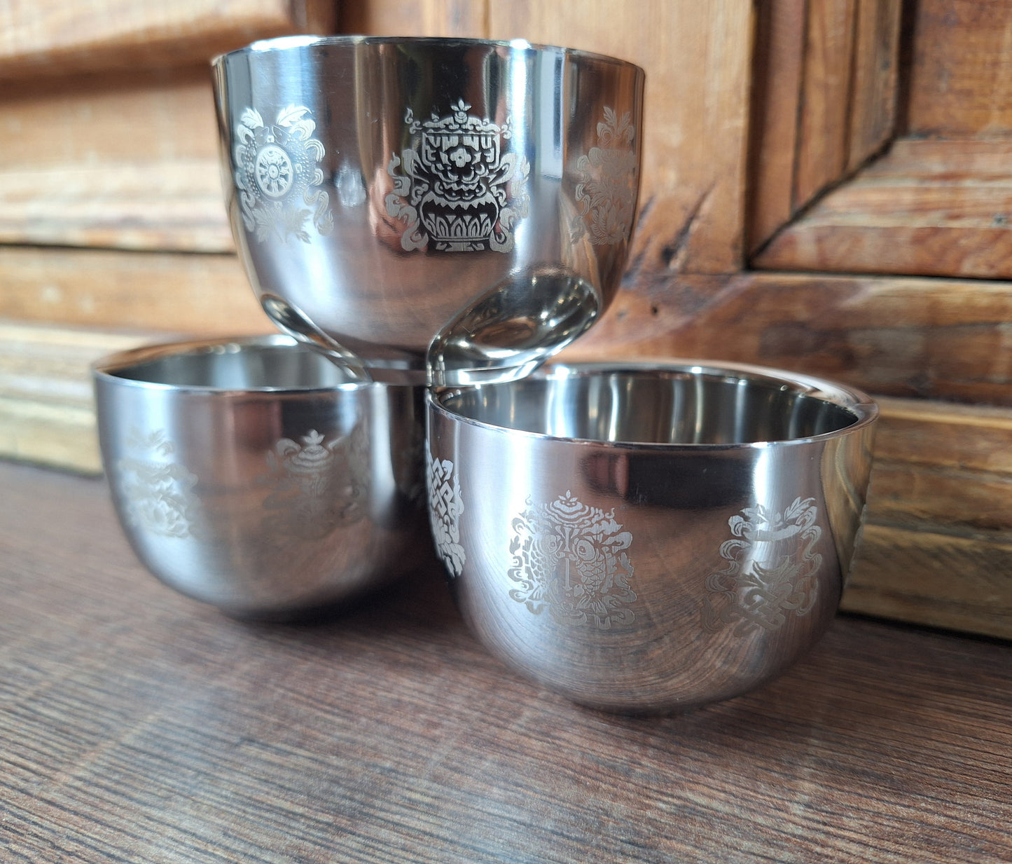 Aluminum offering bowl Eight Auspicious Symbols