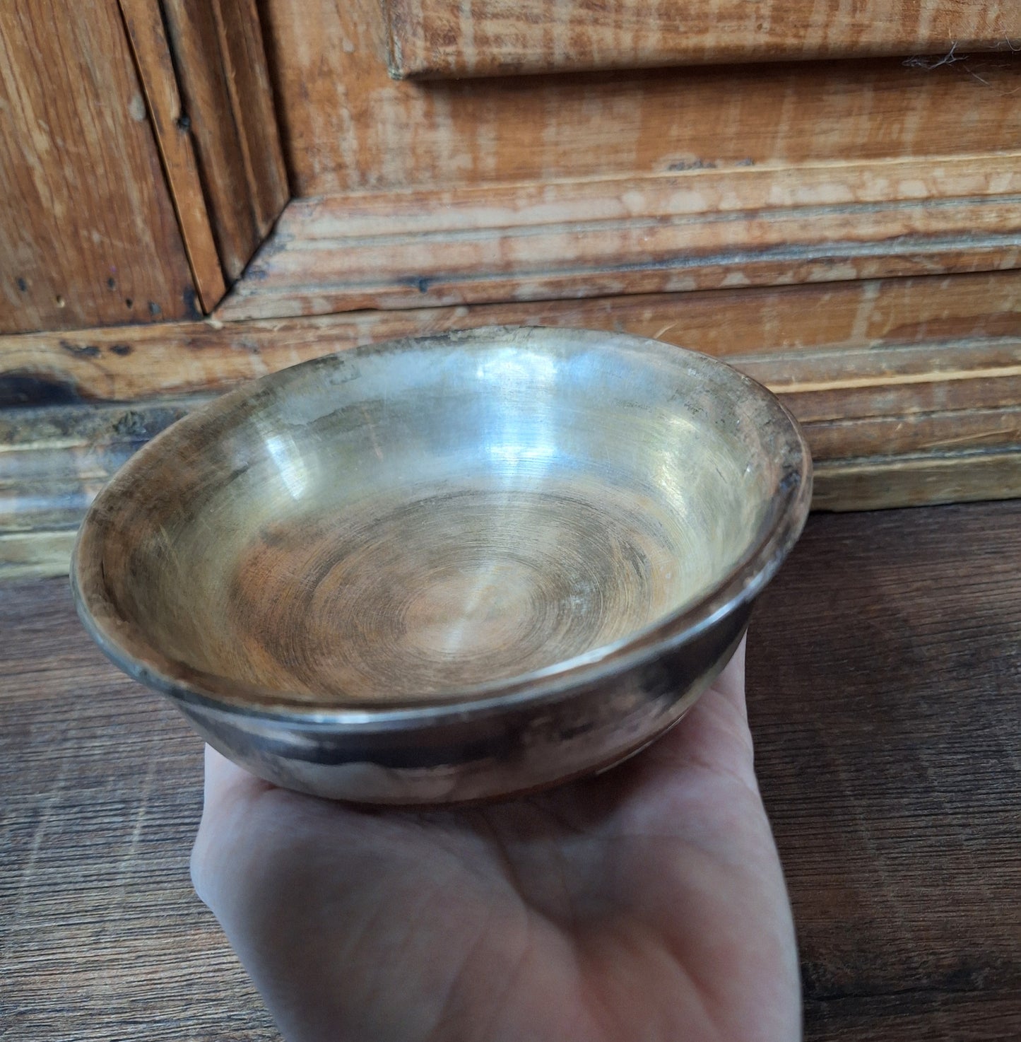 Vintage Mongolian silver offering bowl