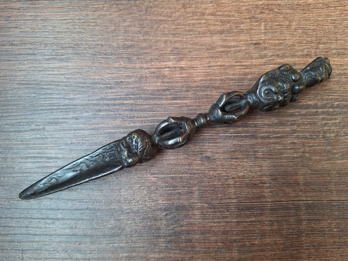 Vintage bronze phurba #11, with stand