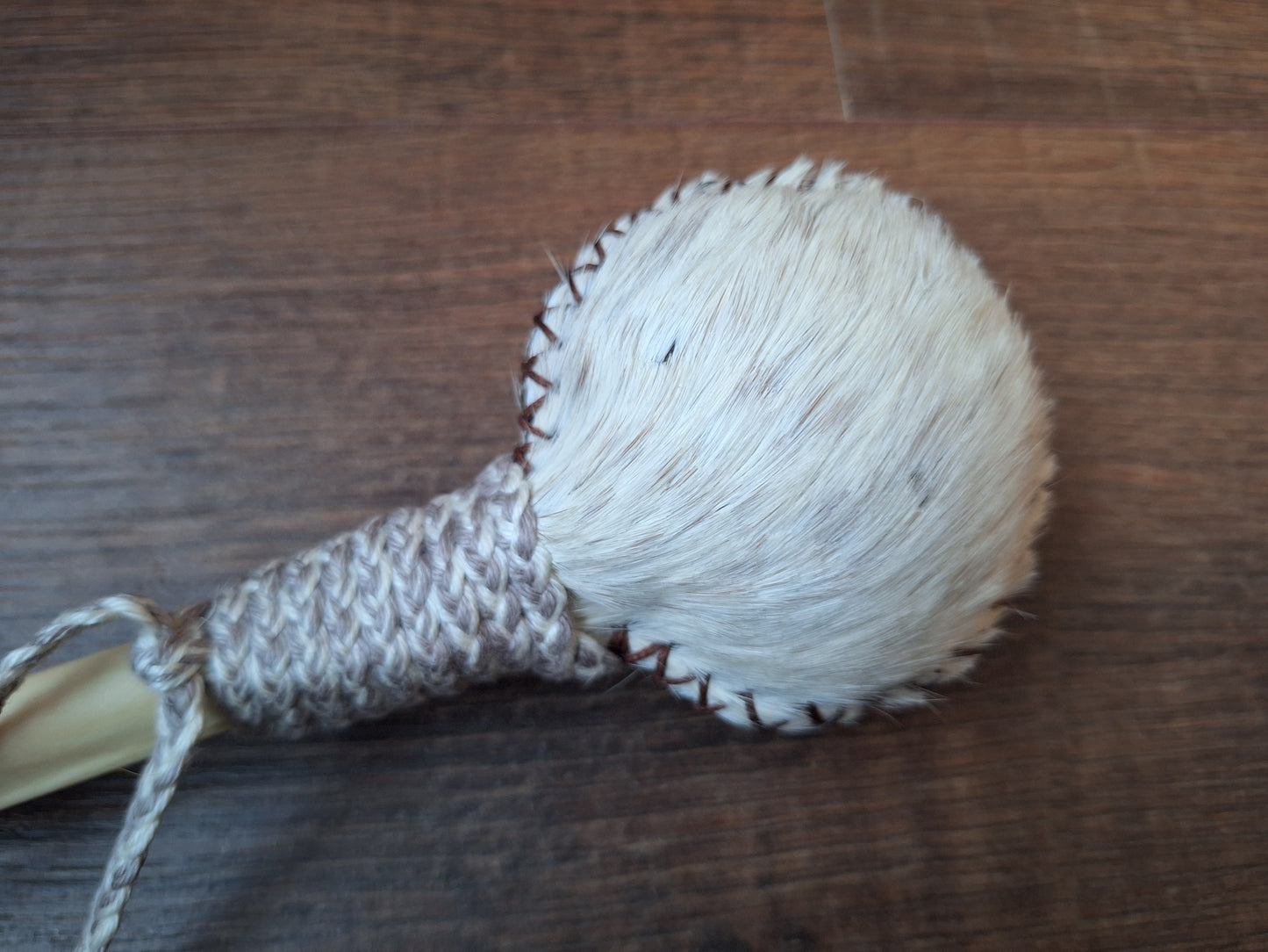 Horse hide and red deer leg bone rattle