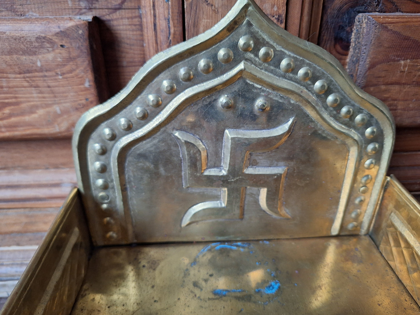 Vintage brass Singhasan home altar