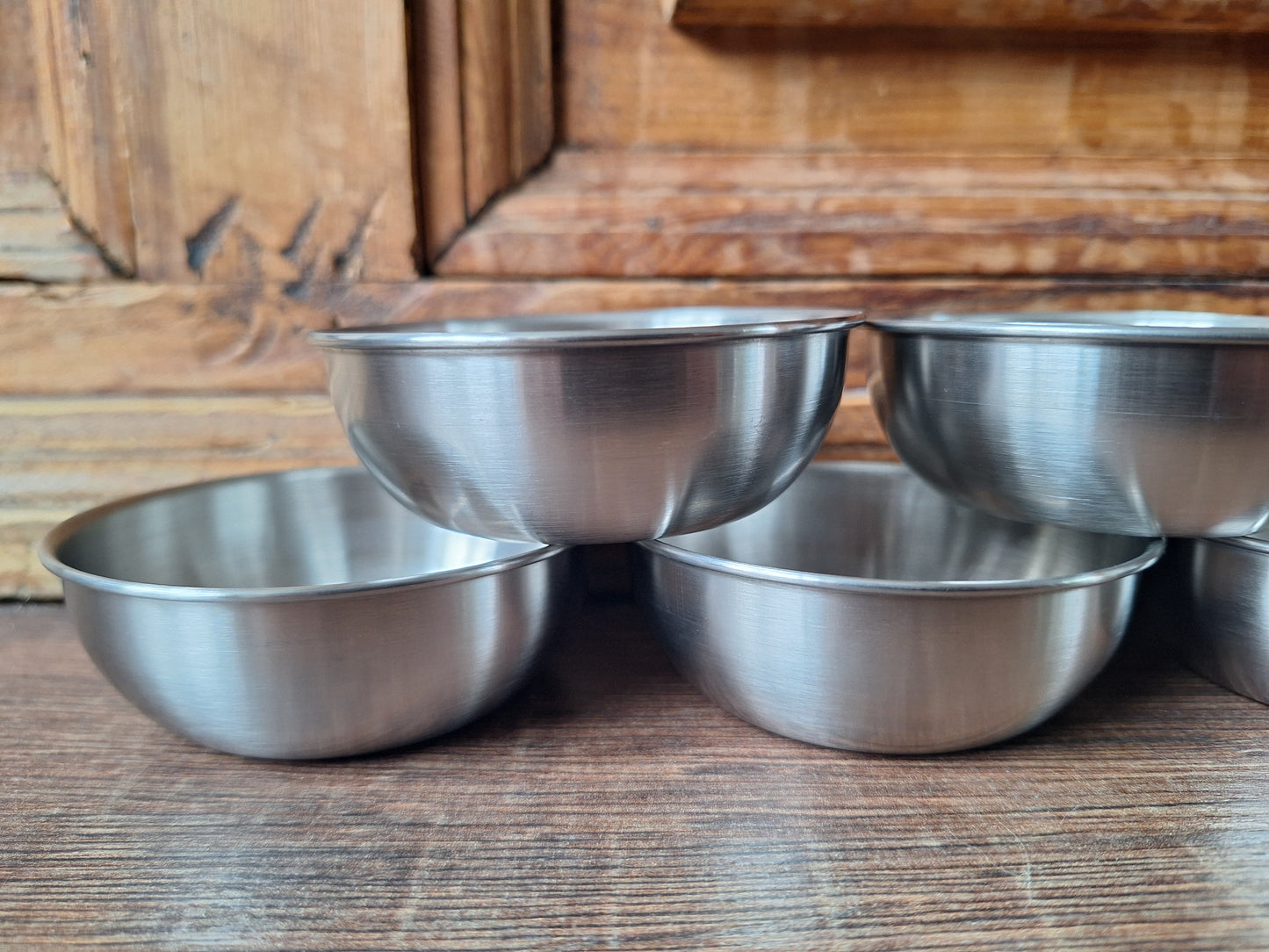 Stainless steel offering bowl, silver color