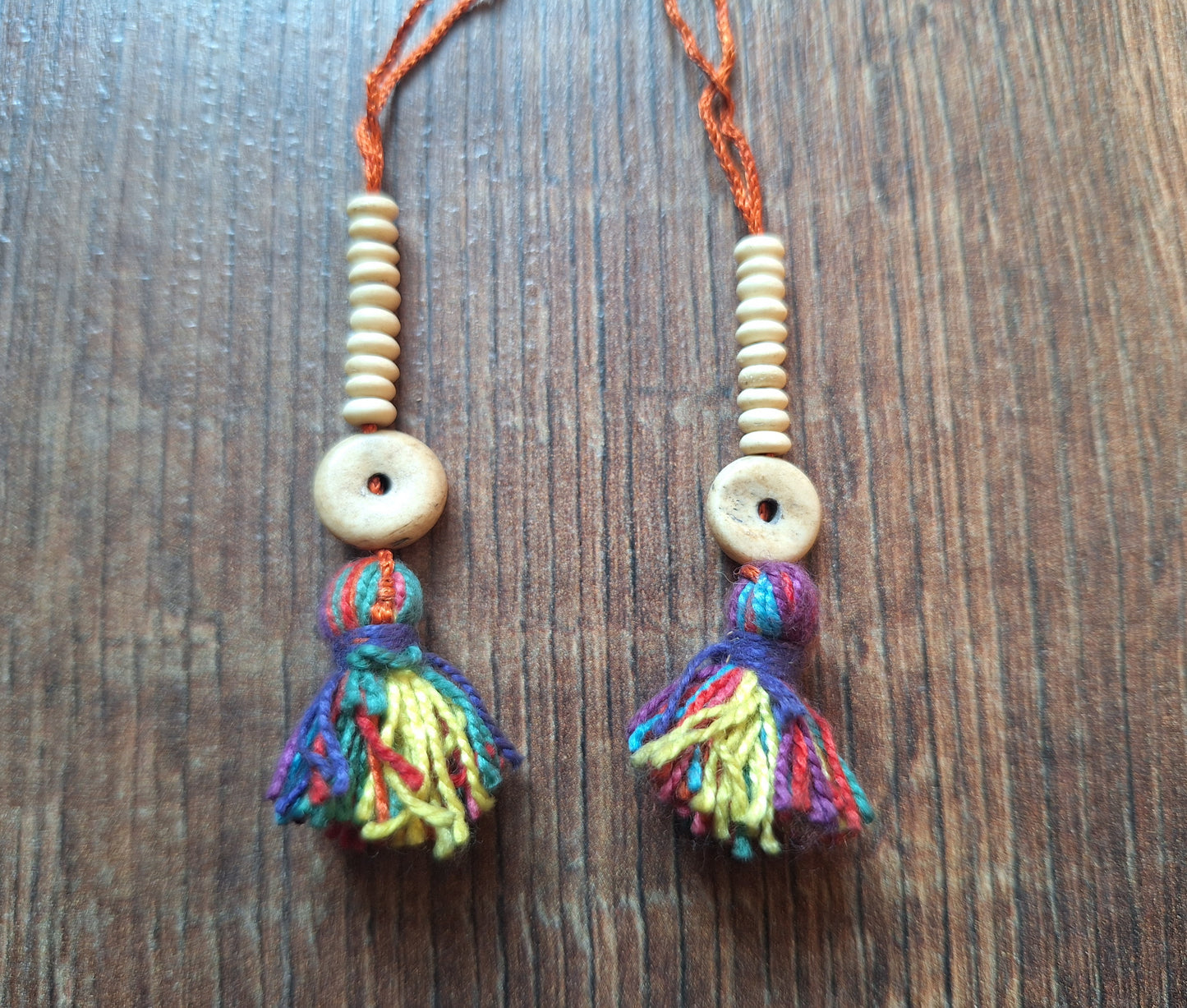 Vintage yak bone mala counters, set of 2