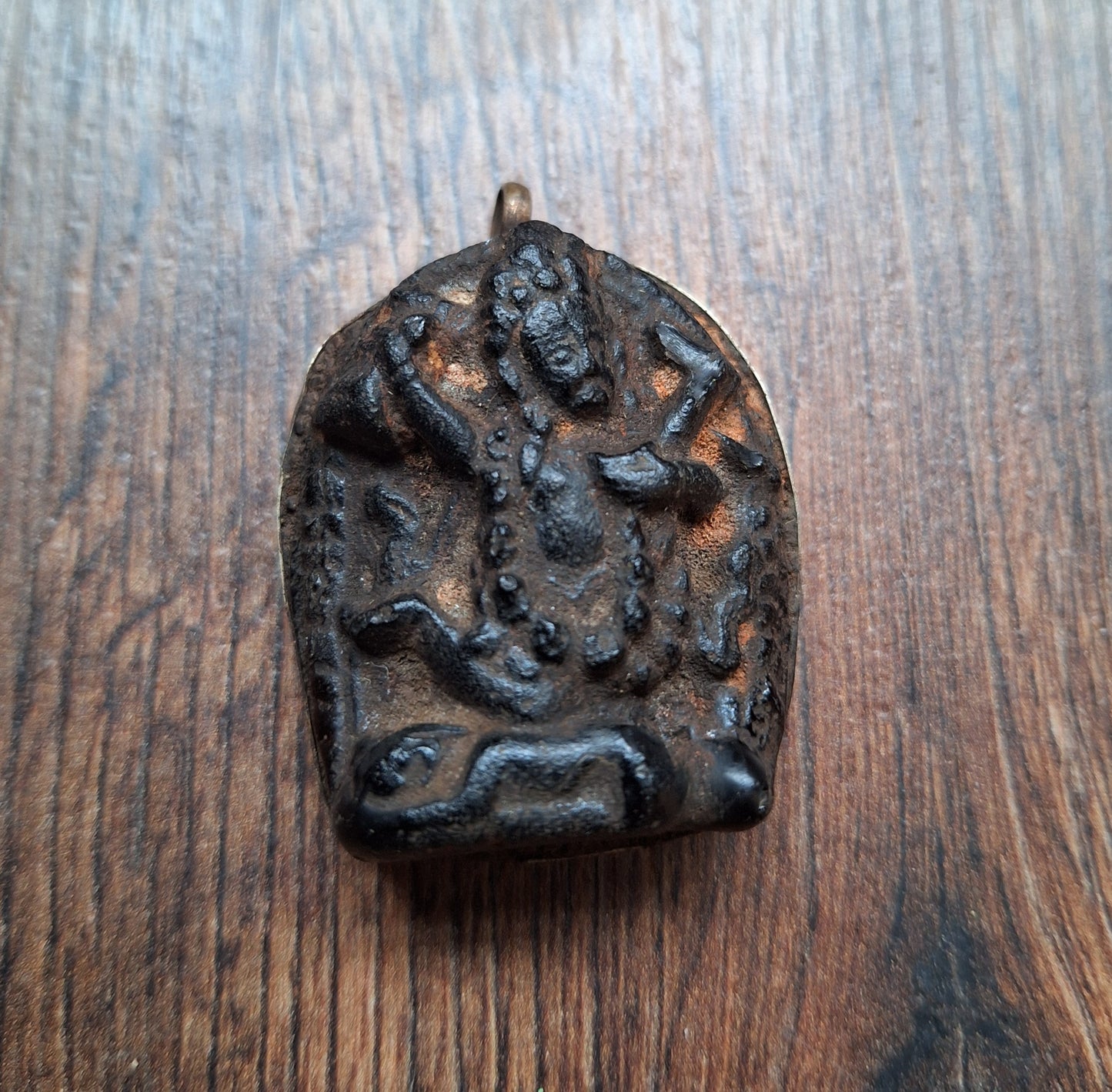 Vintage Nepalese glass pendant Mahakala