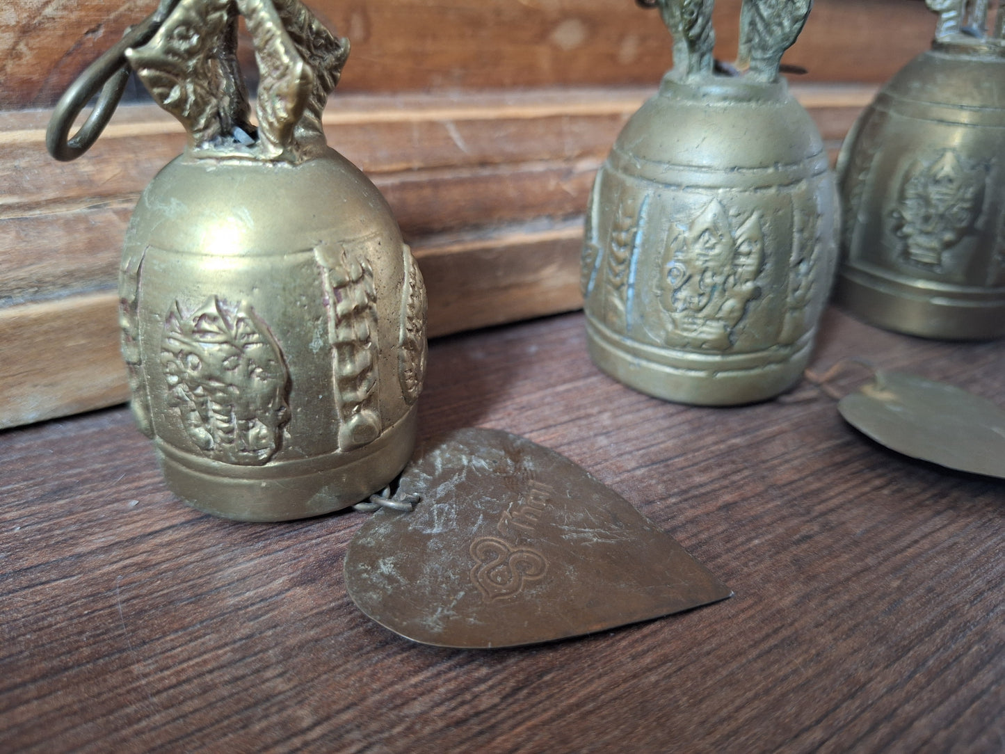 Vintage Thai Buddhist temple bells, set of 4