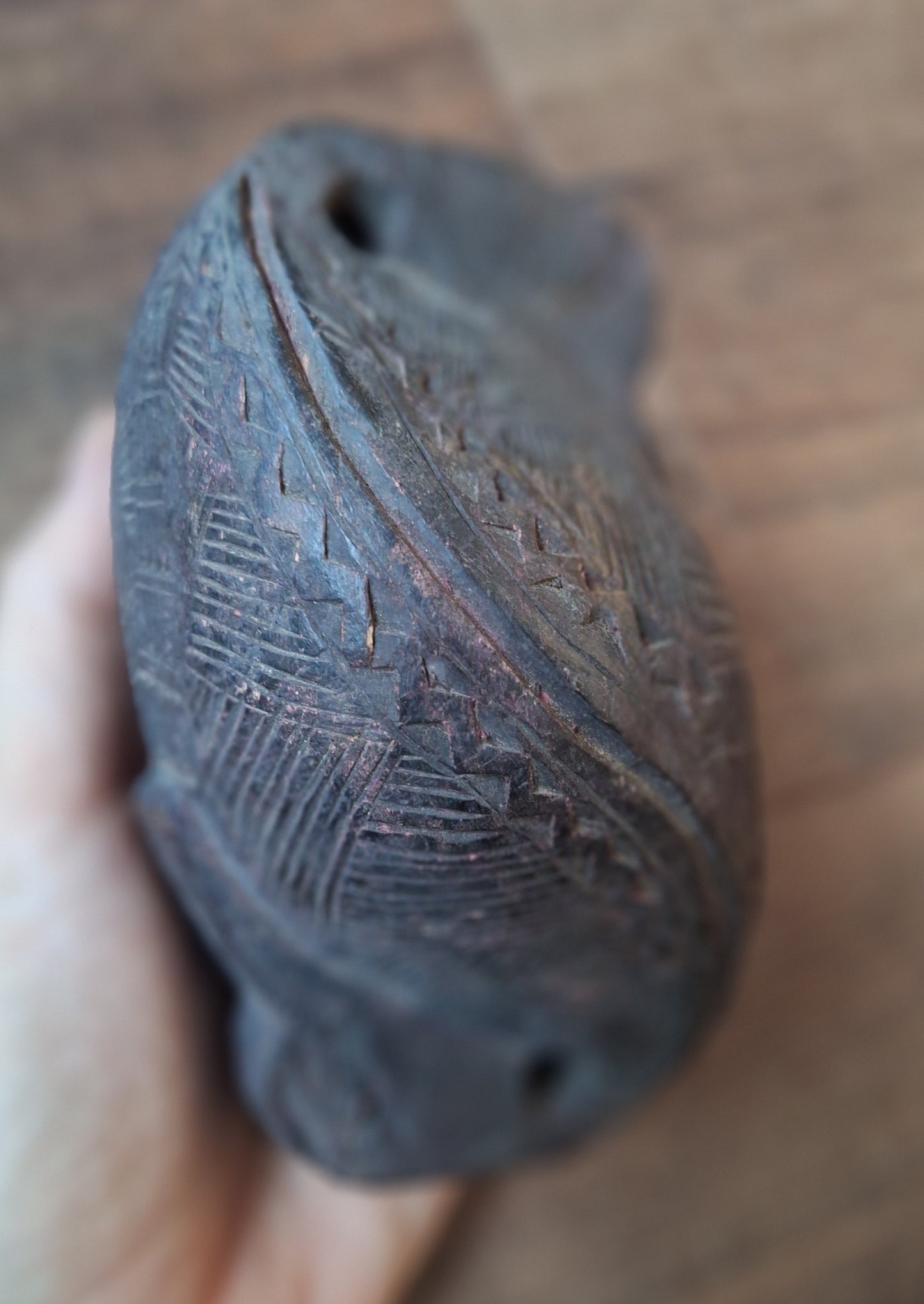Old Nepalese wooden bird figurine