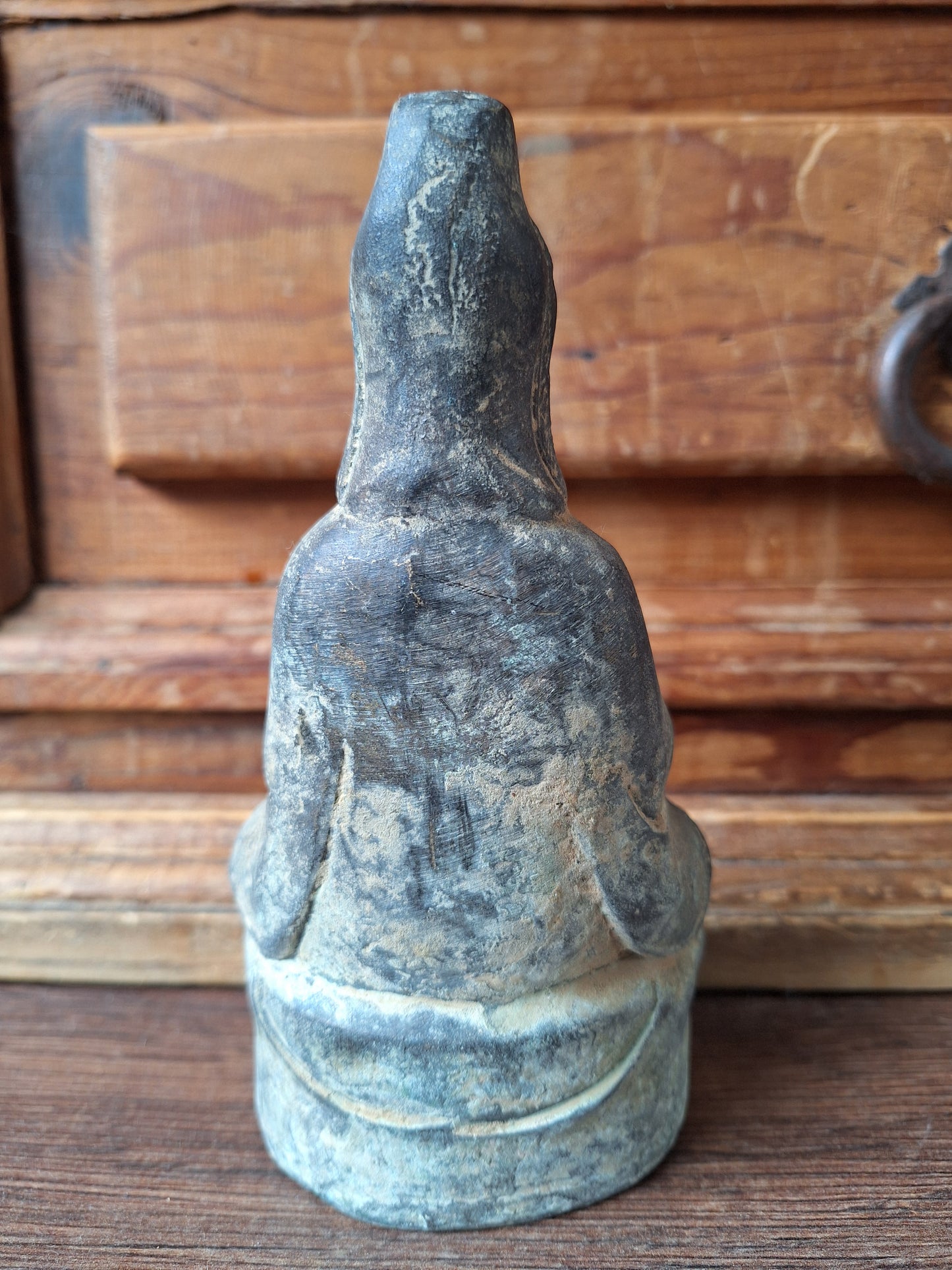 Old bronze Guanyin statue