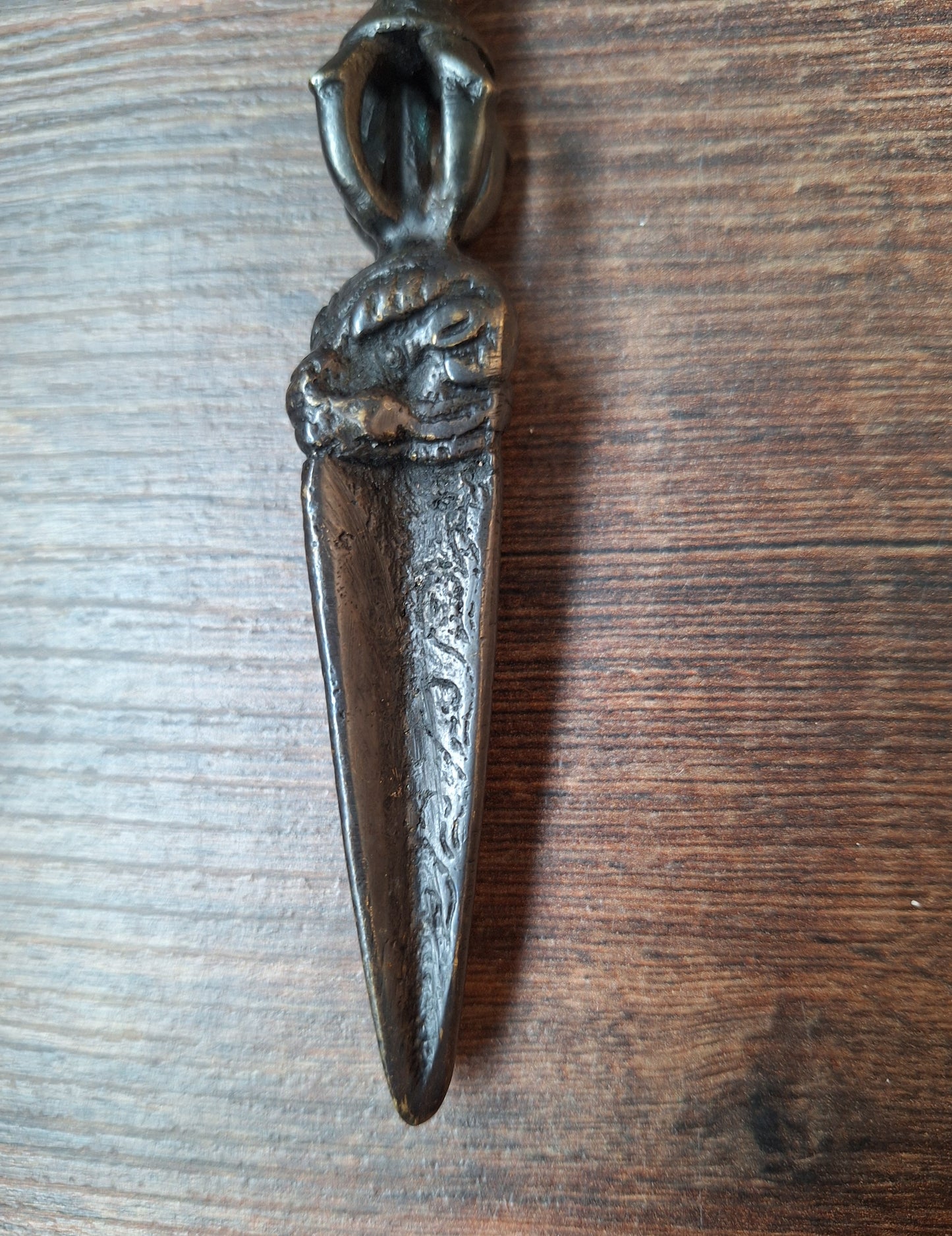 Vintage bronze phurba #11, with stand