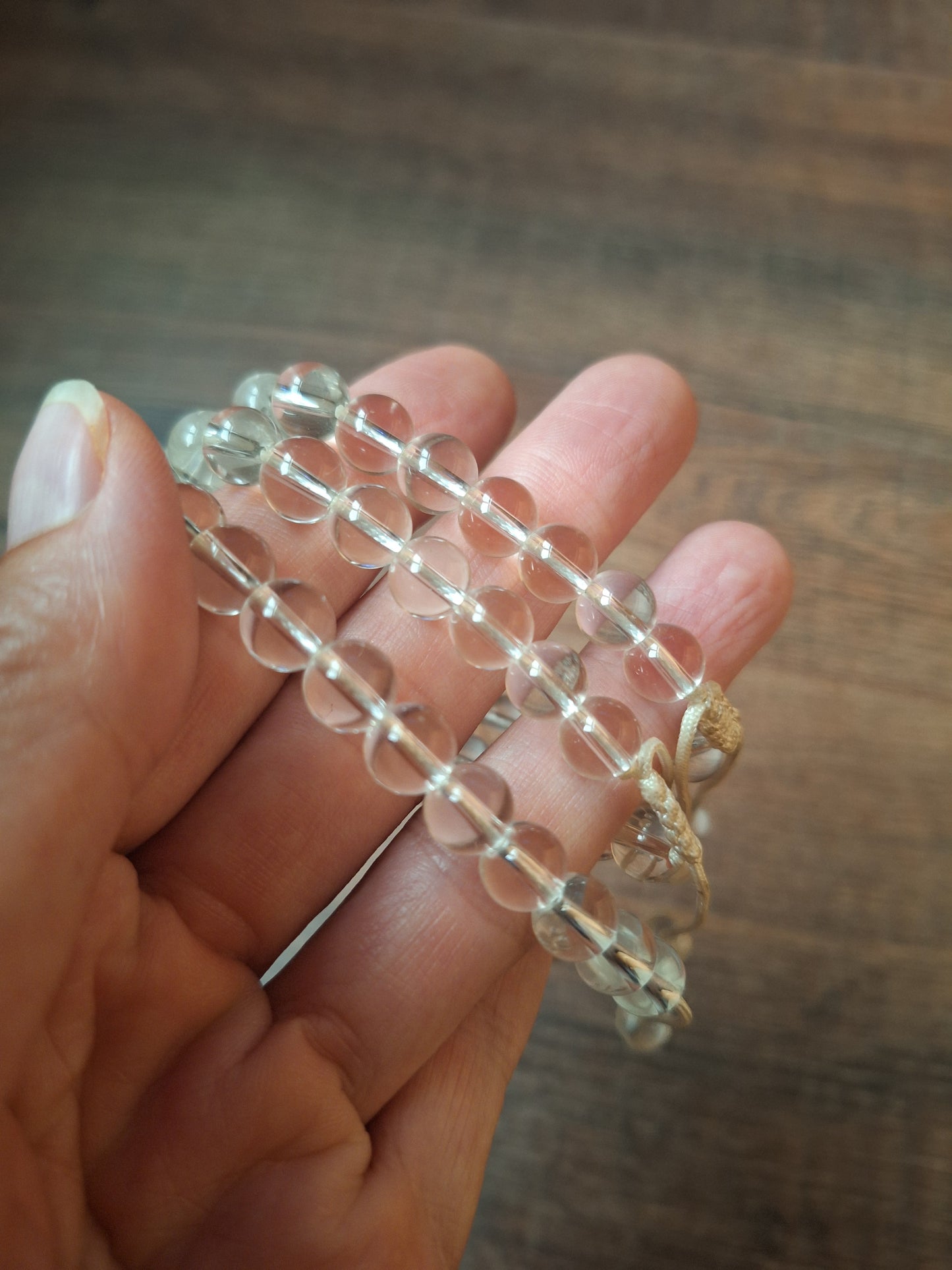Quartz crystal mala bracelet