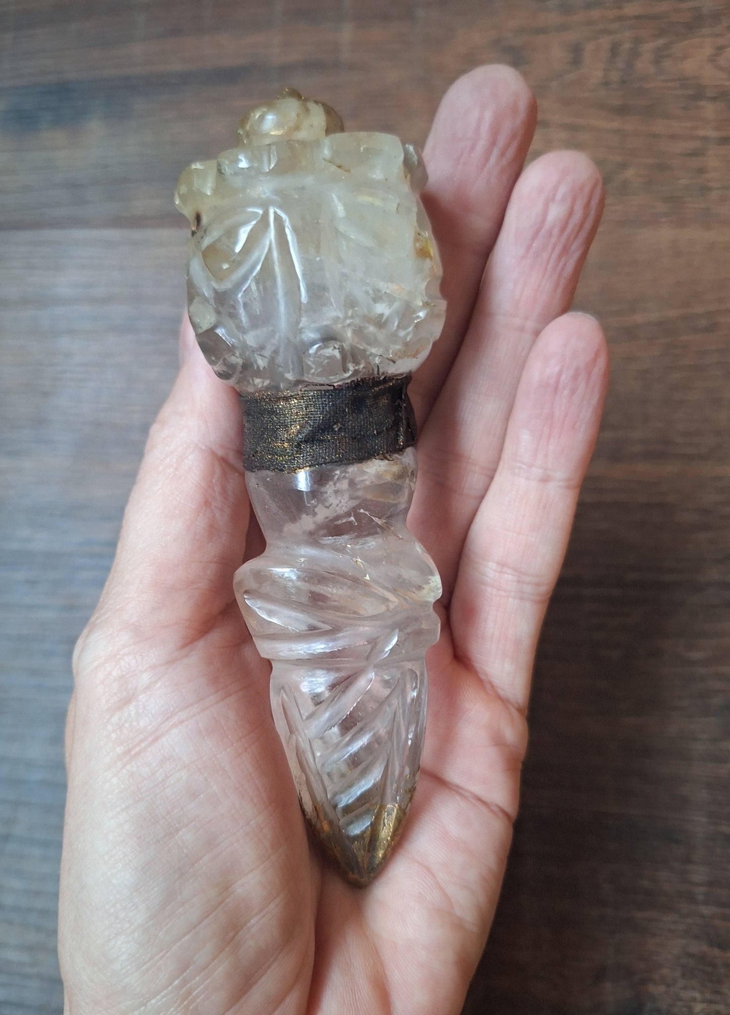 Vintage quartz crystal phurba #4