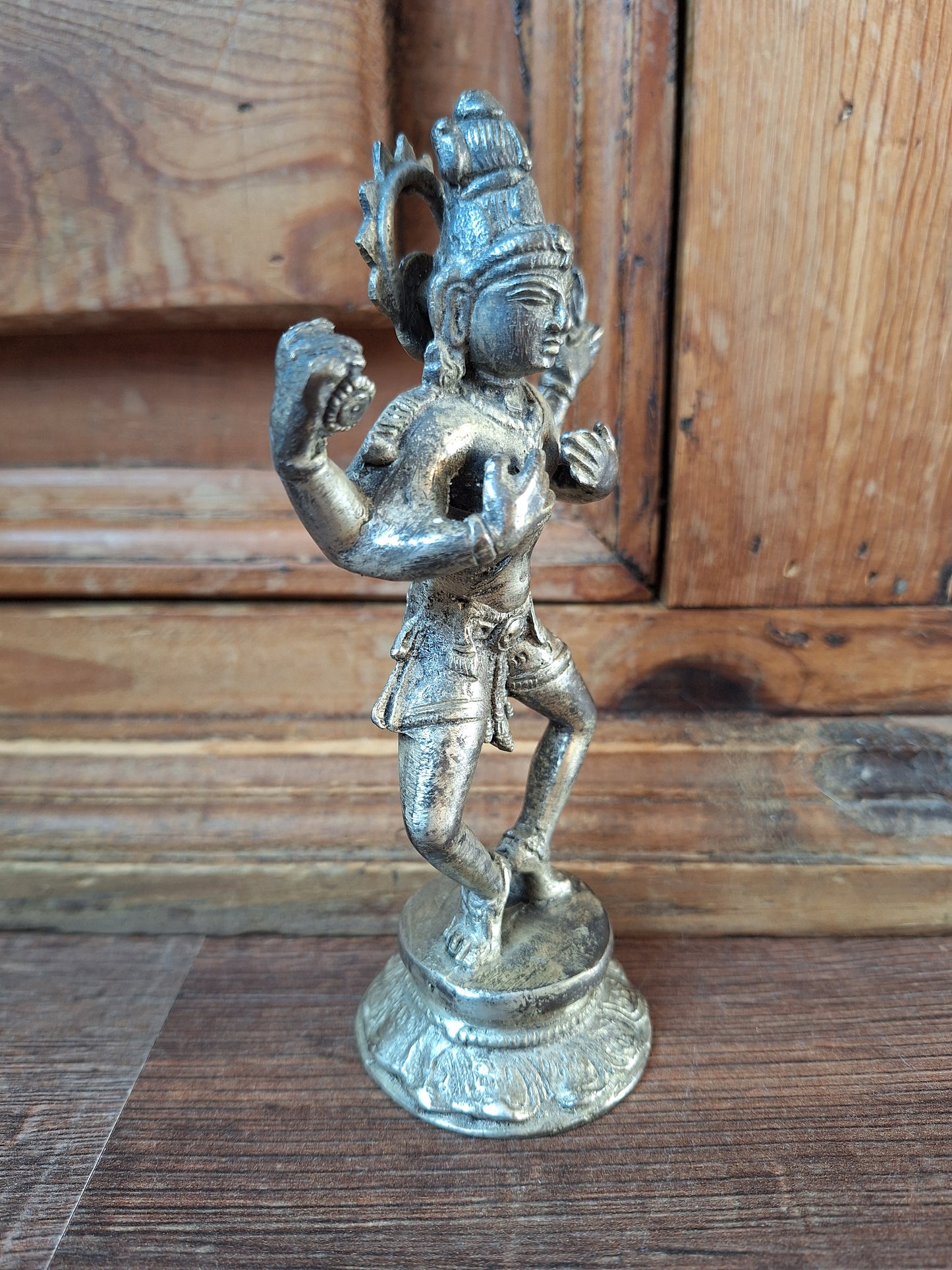 Vintage silver bronze Shiva Nataraja figurine