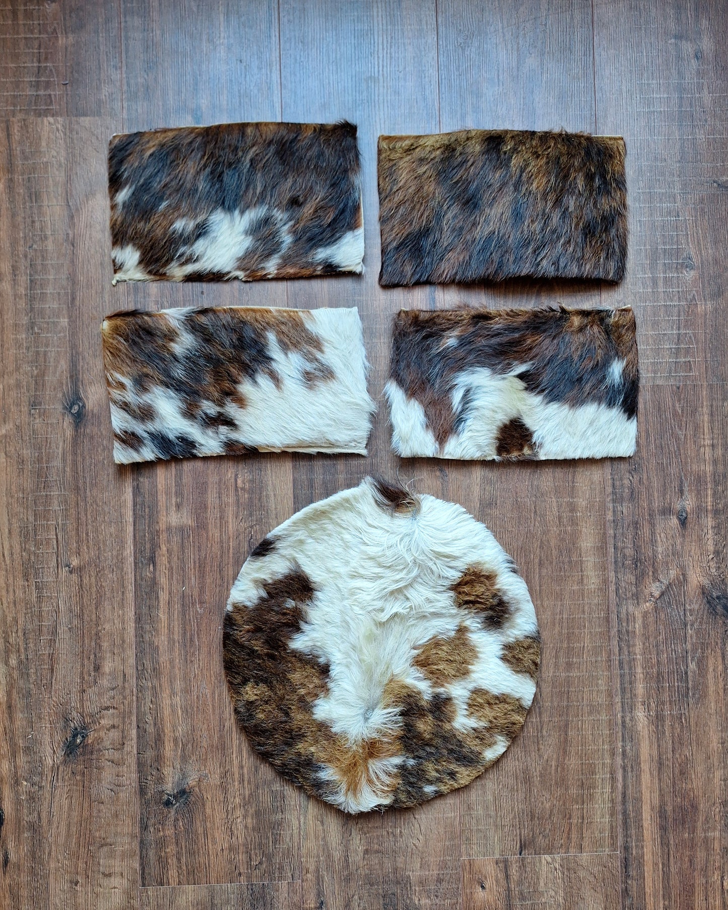 Cow hide crafting pieces