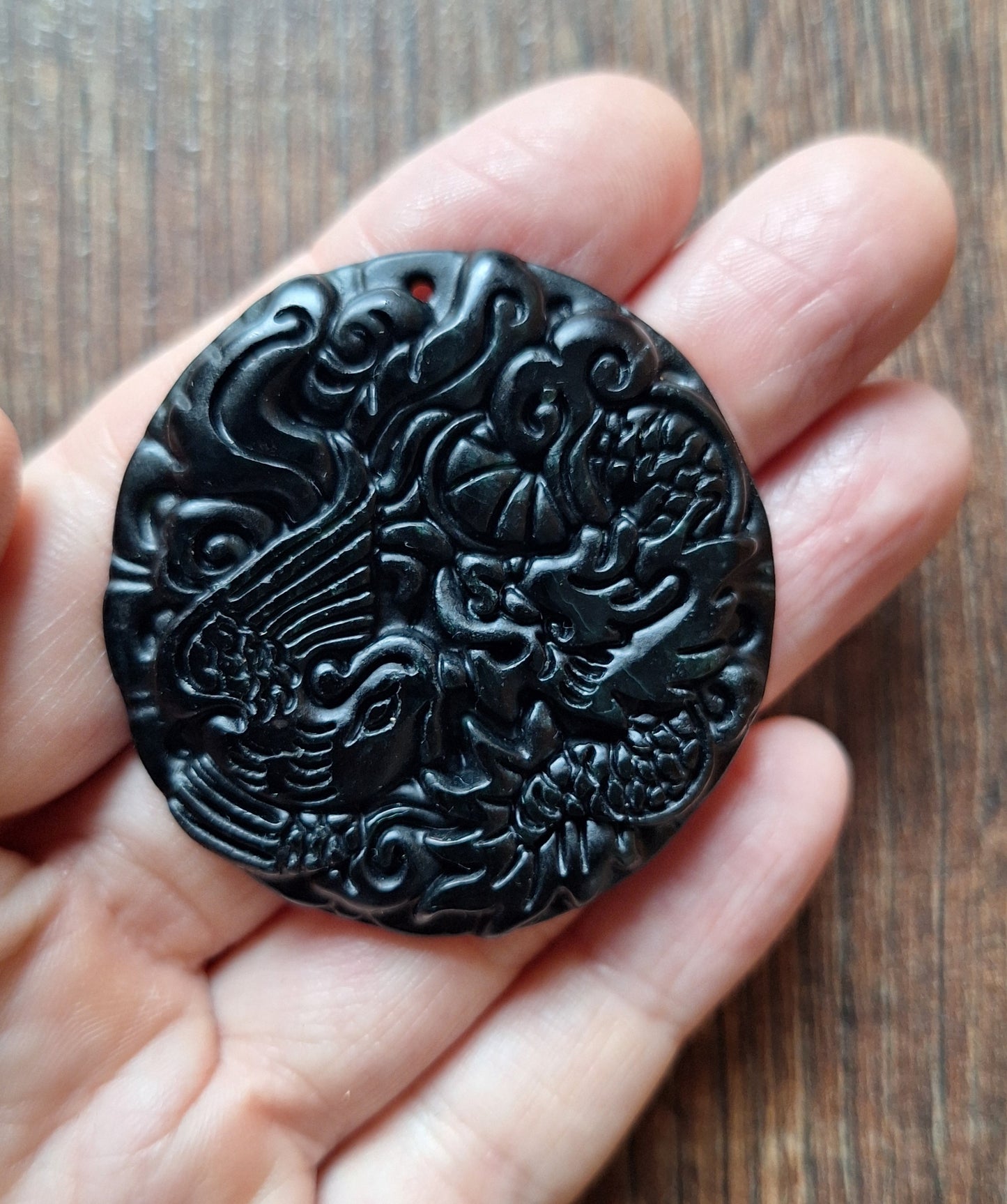 Jade pendant Dragon and Phoenix