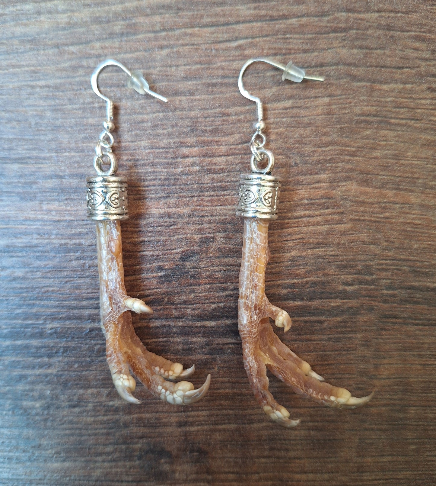 Partridge feet amulet earrings