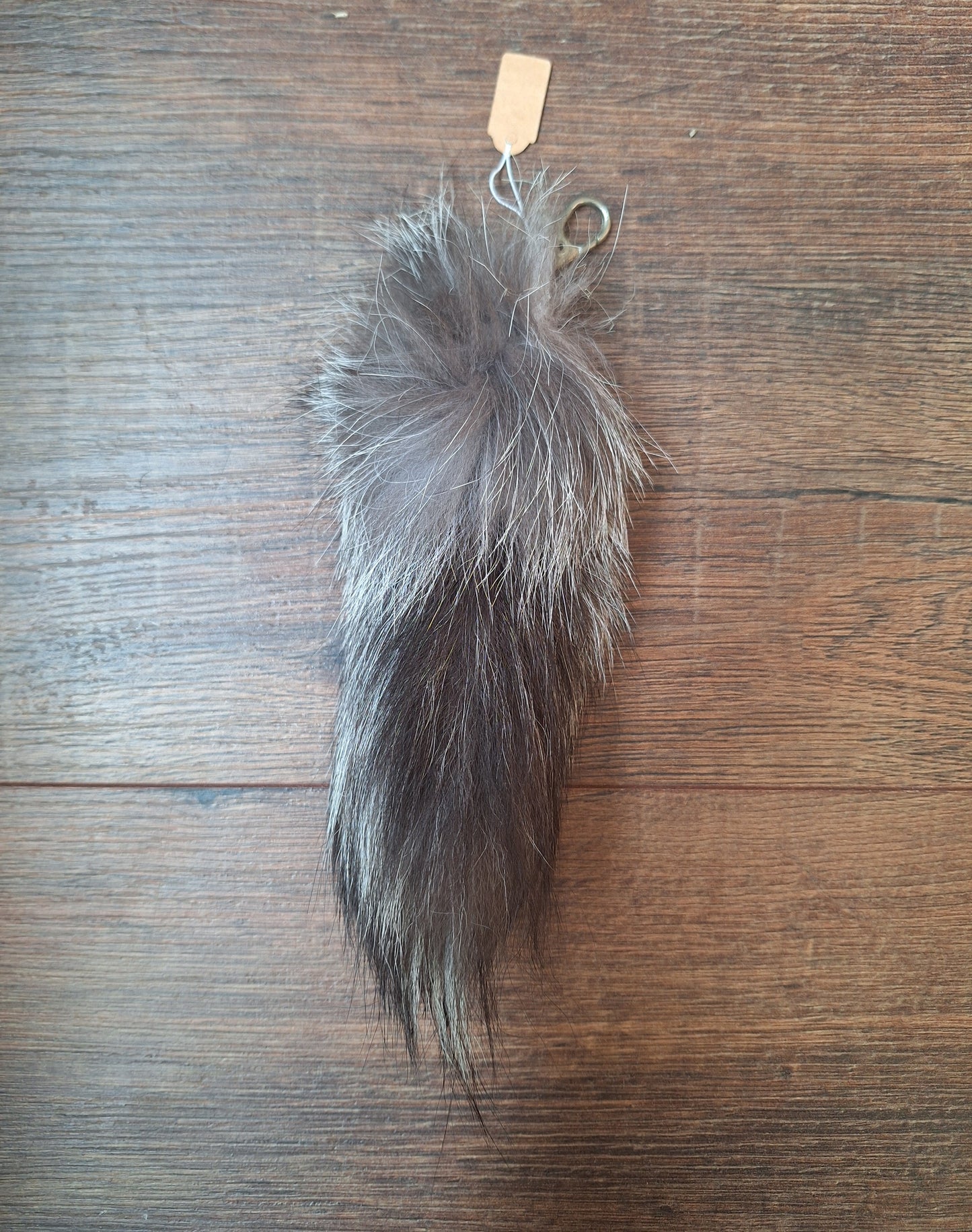 Silverfox tail tip keychains