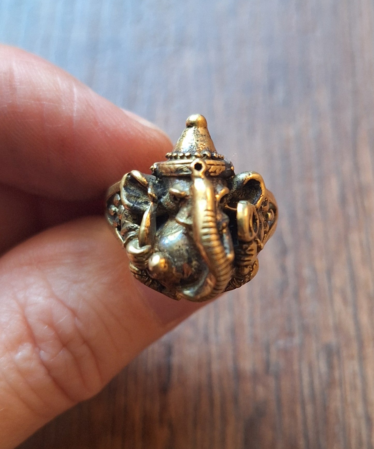 Brass ring Ganesha
