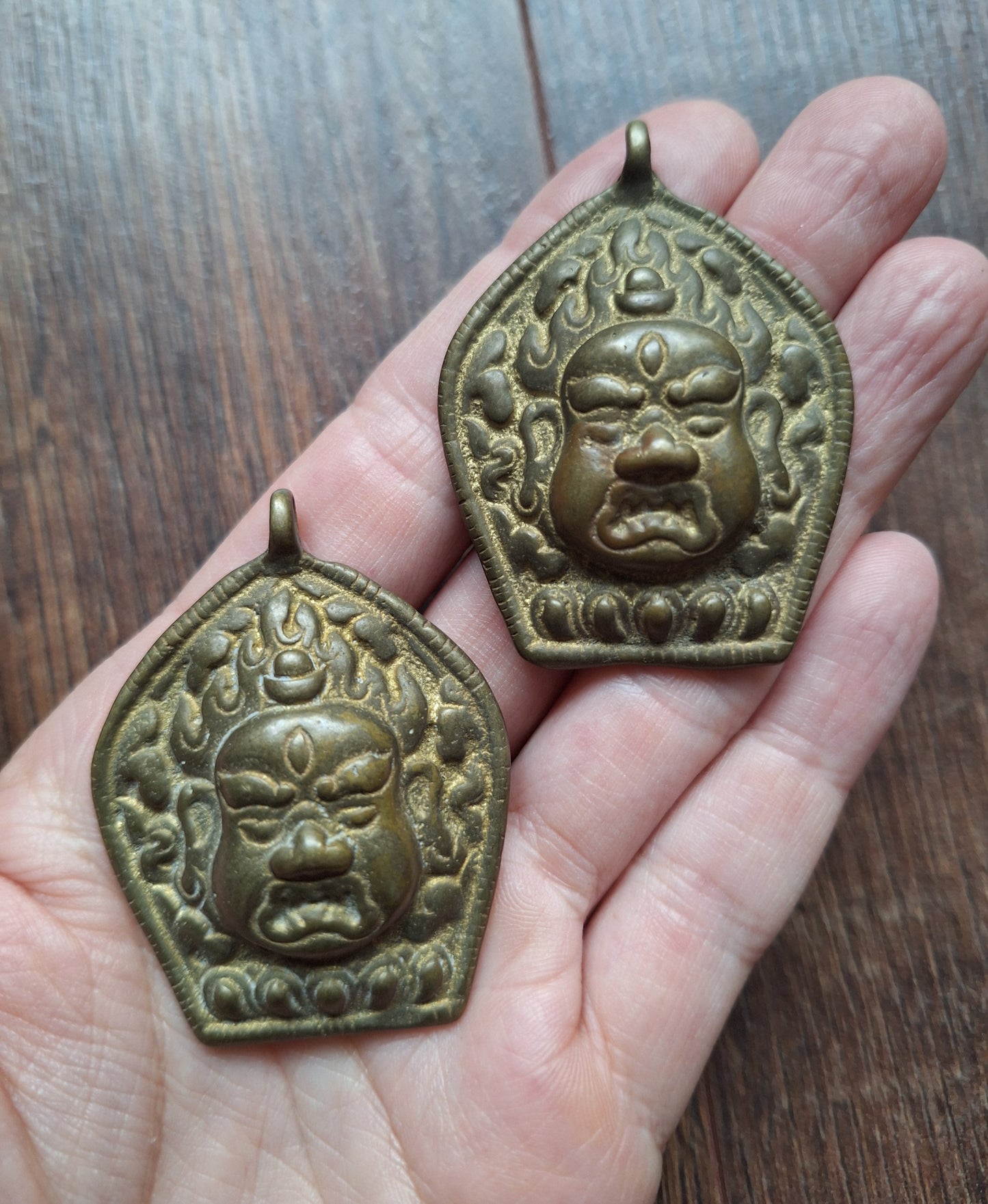 Vintage bronze pendant Mahakala