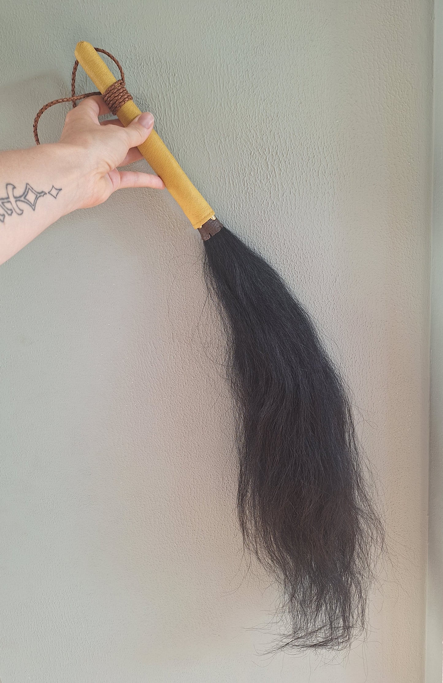 Yak tail shamanic whip