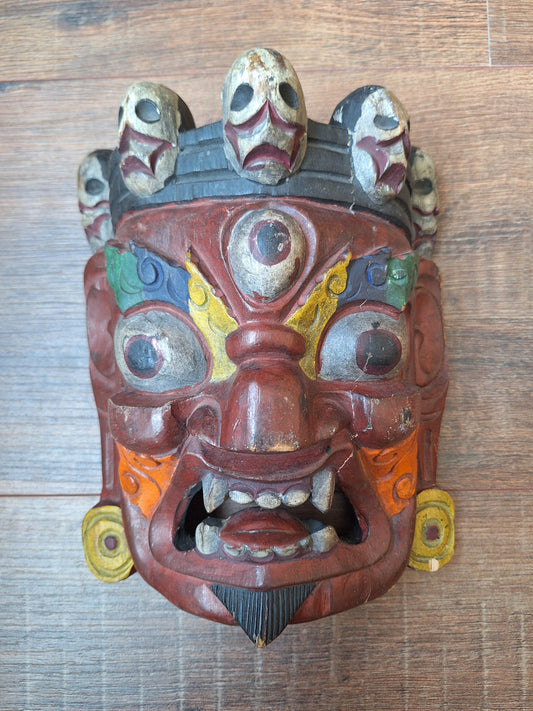 Vintage wooden Mahakala mask, B-quality