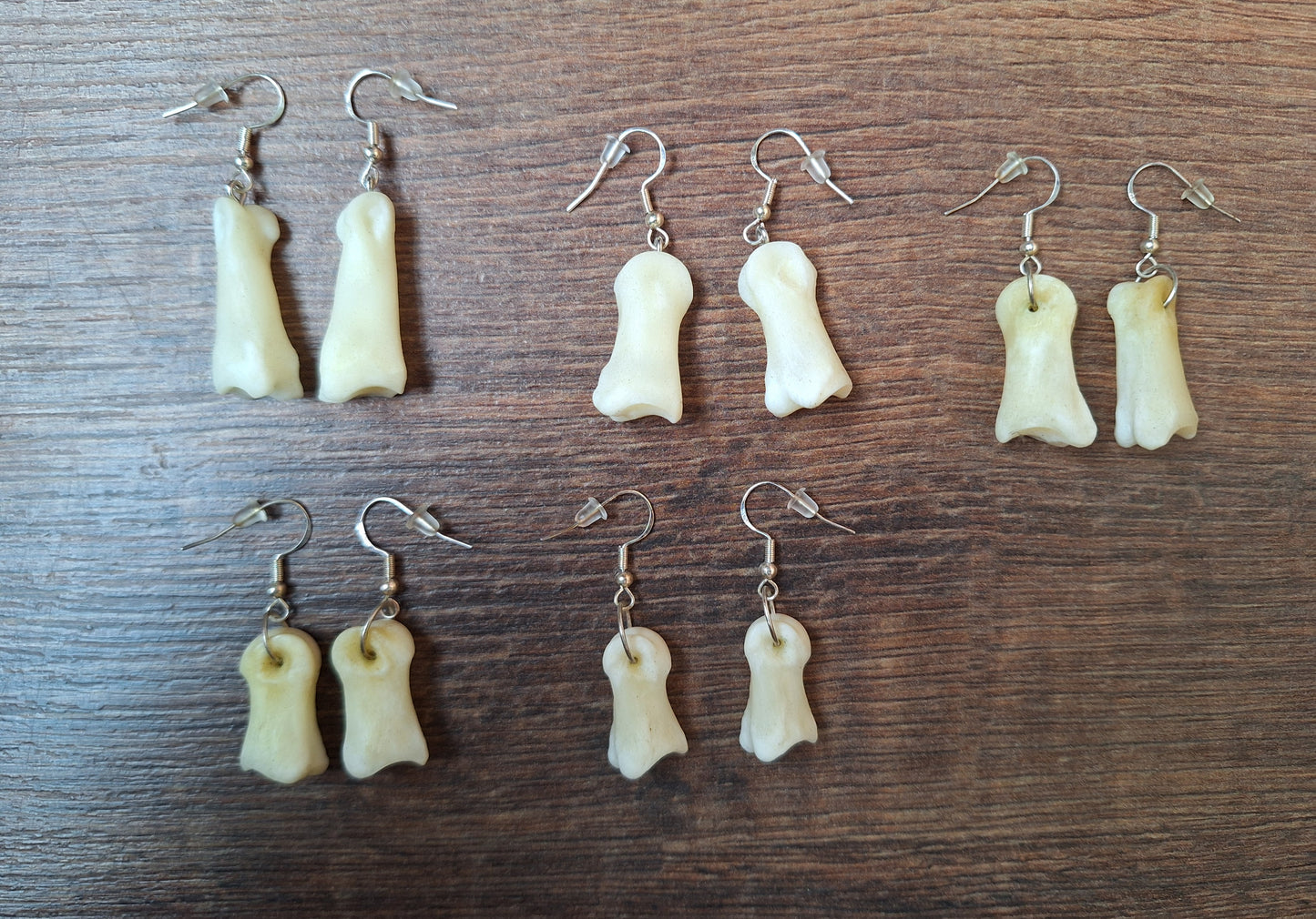 Roe deer foot bones amulet earrings