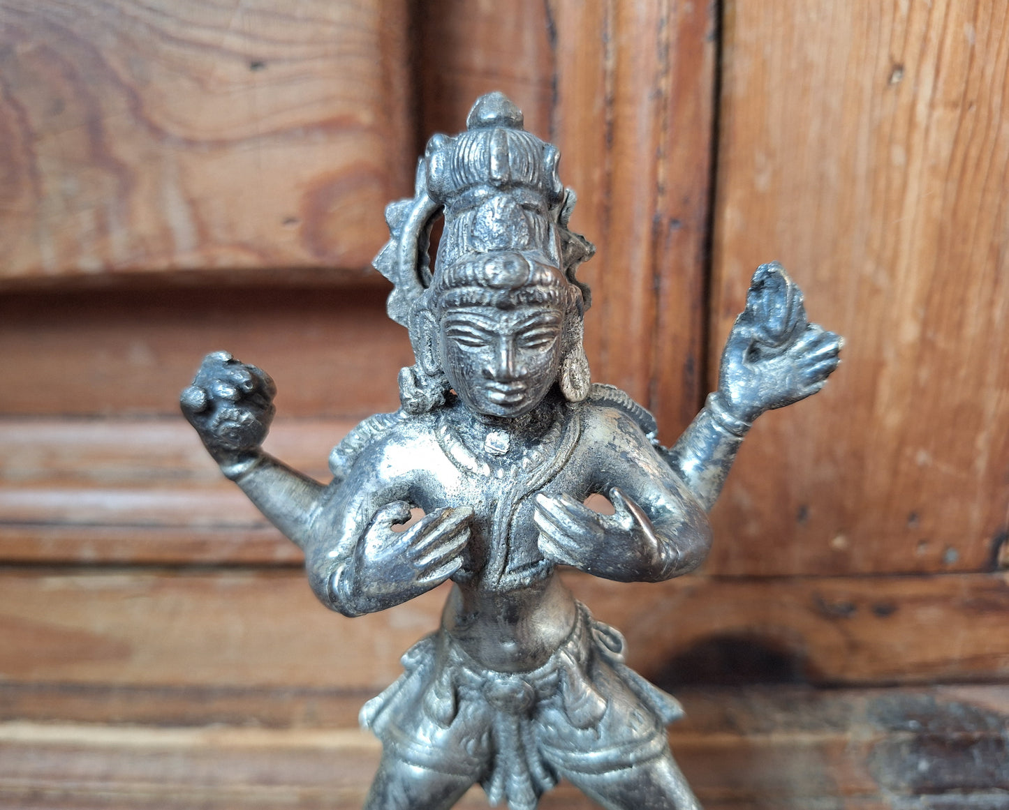 Vintage silver bronze Shiva Nataraja figurine