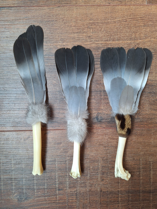 Bone feather fan Pigeon