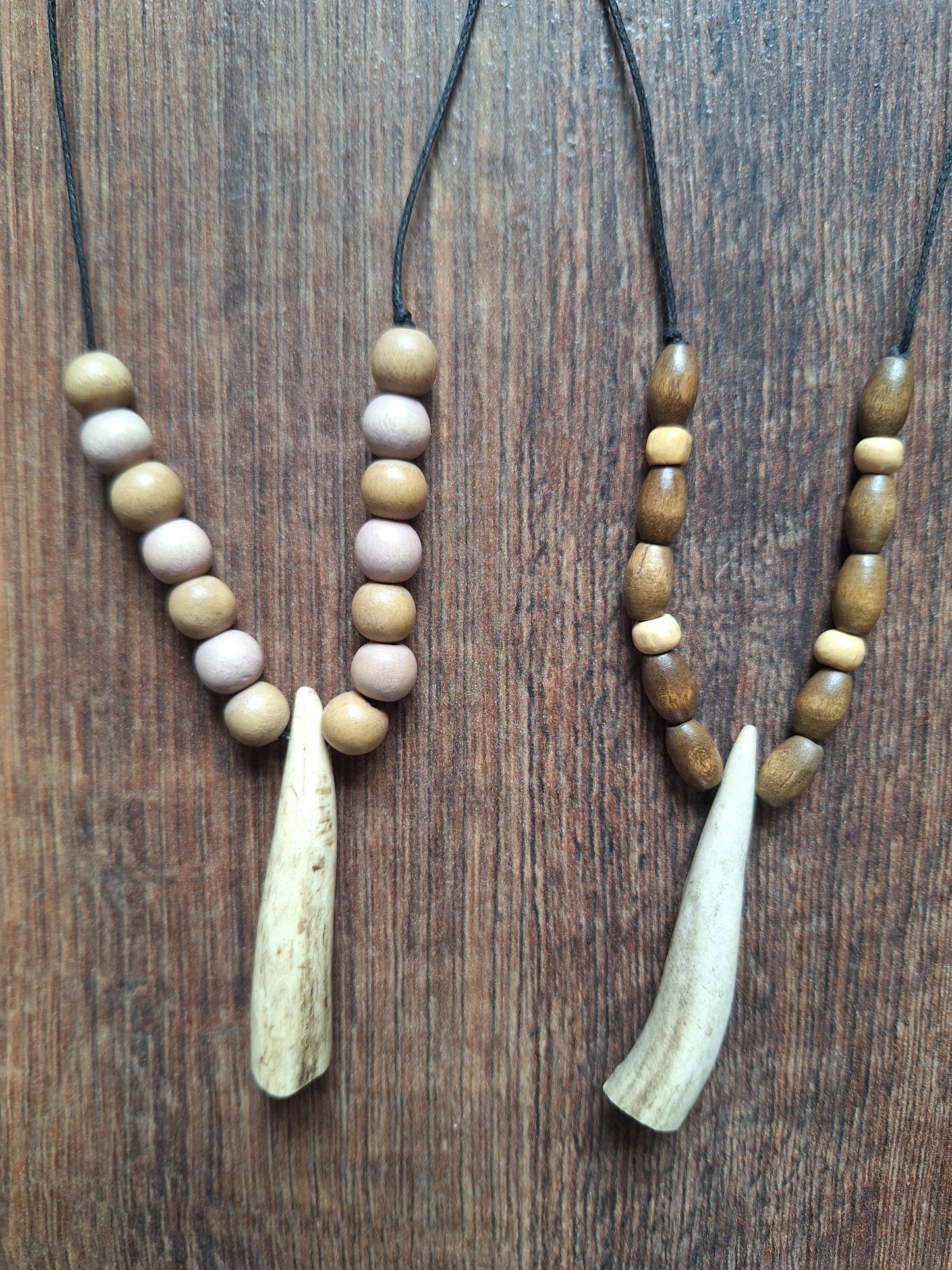 Fallow deer antler amulet necklace