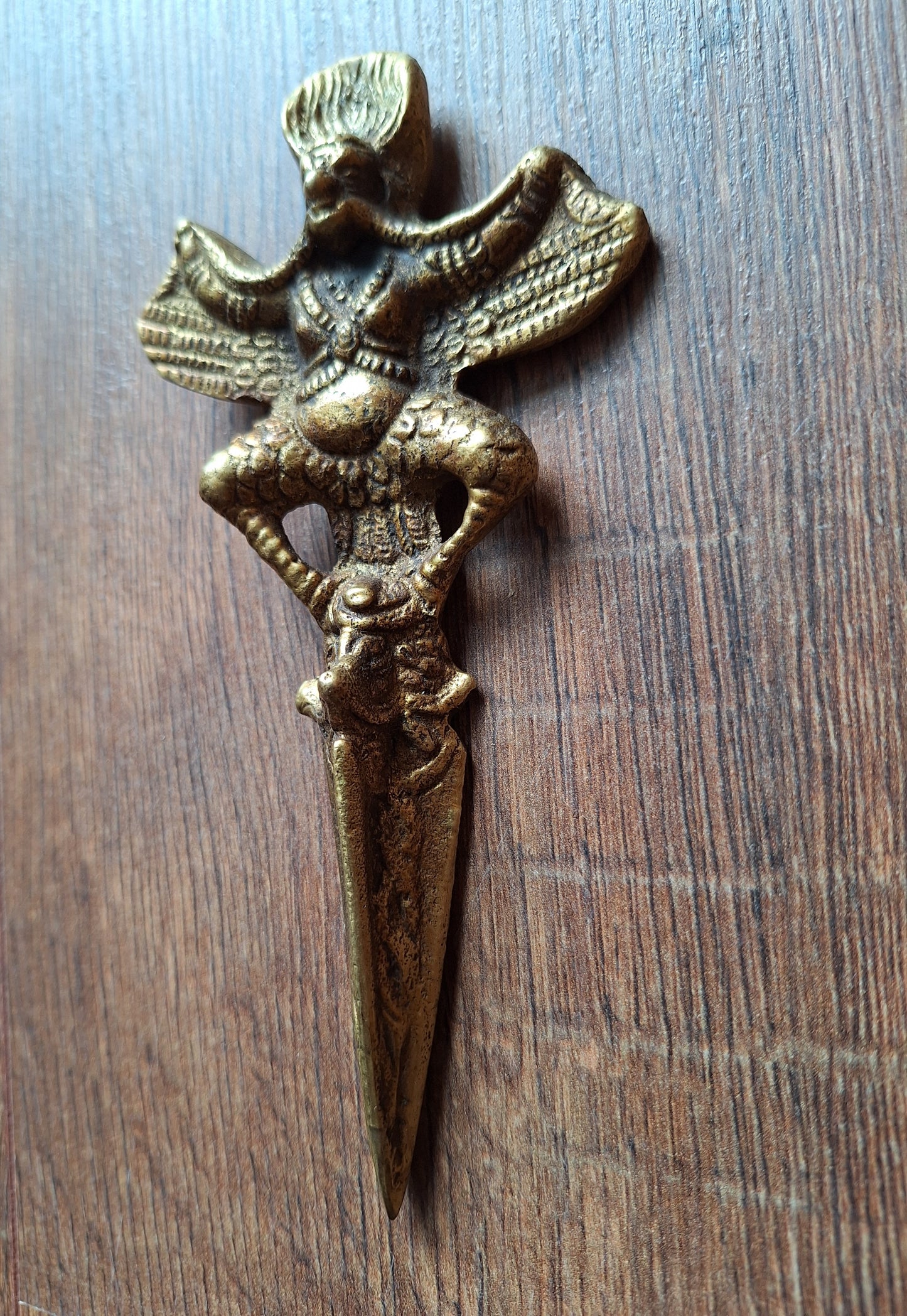 Vintage brass Garuda phurba #2