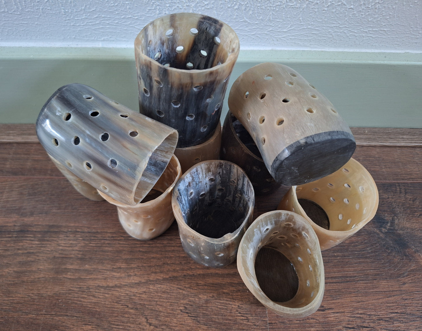 Cow horn candle holders