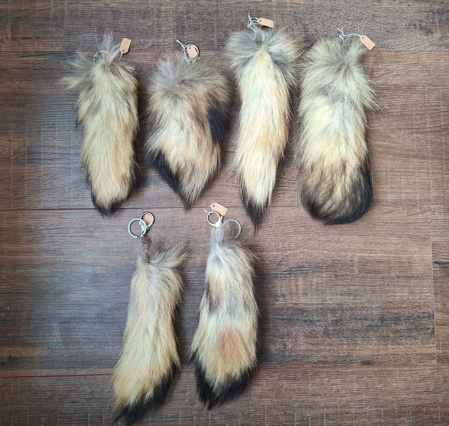 Fox tail tip keychains