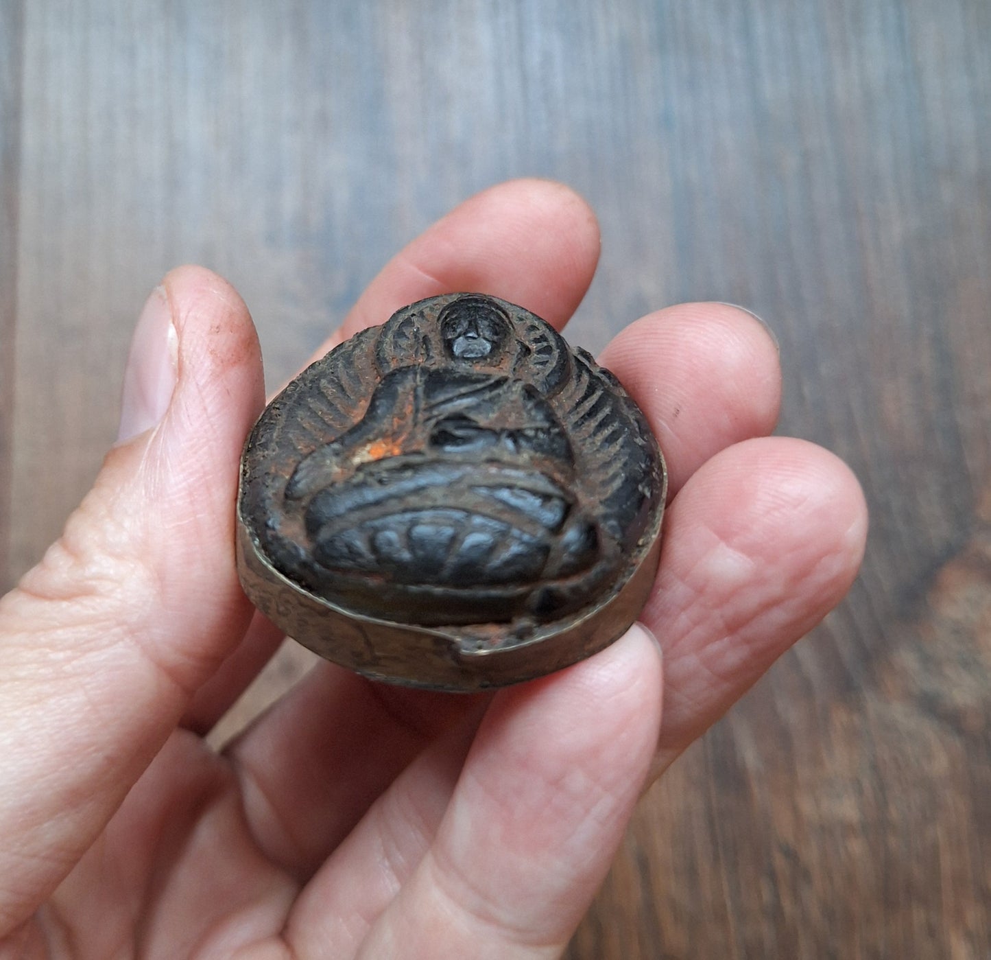 Vintage Nepalese glass pendant Shakyamuni Buddha