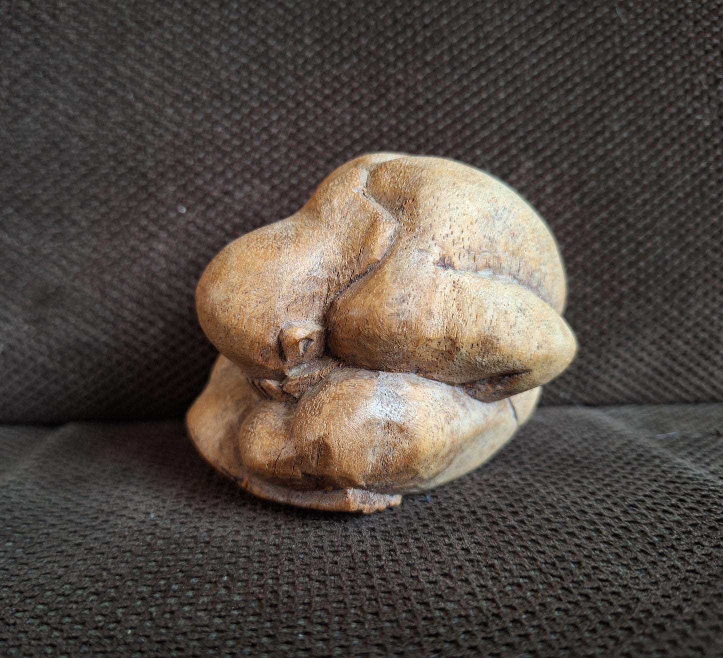 Wooden Weeping Buddha figurine #2