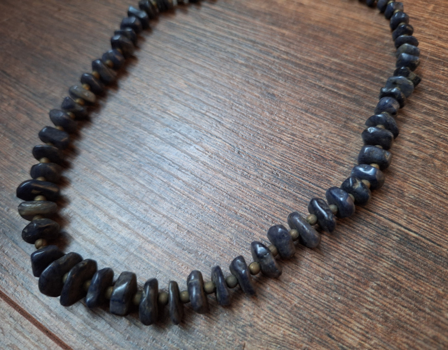 Vintage blue agate necklace