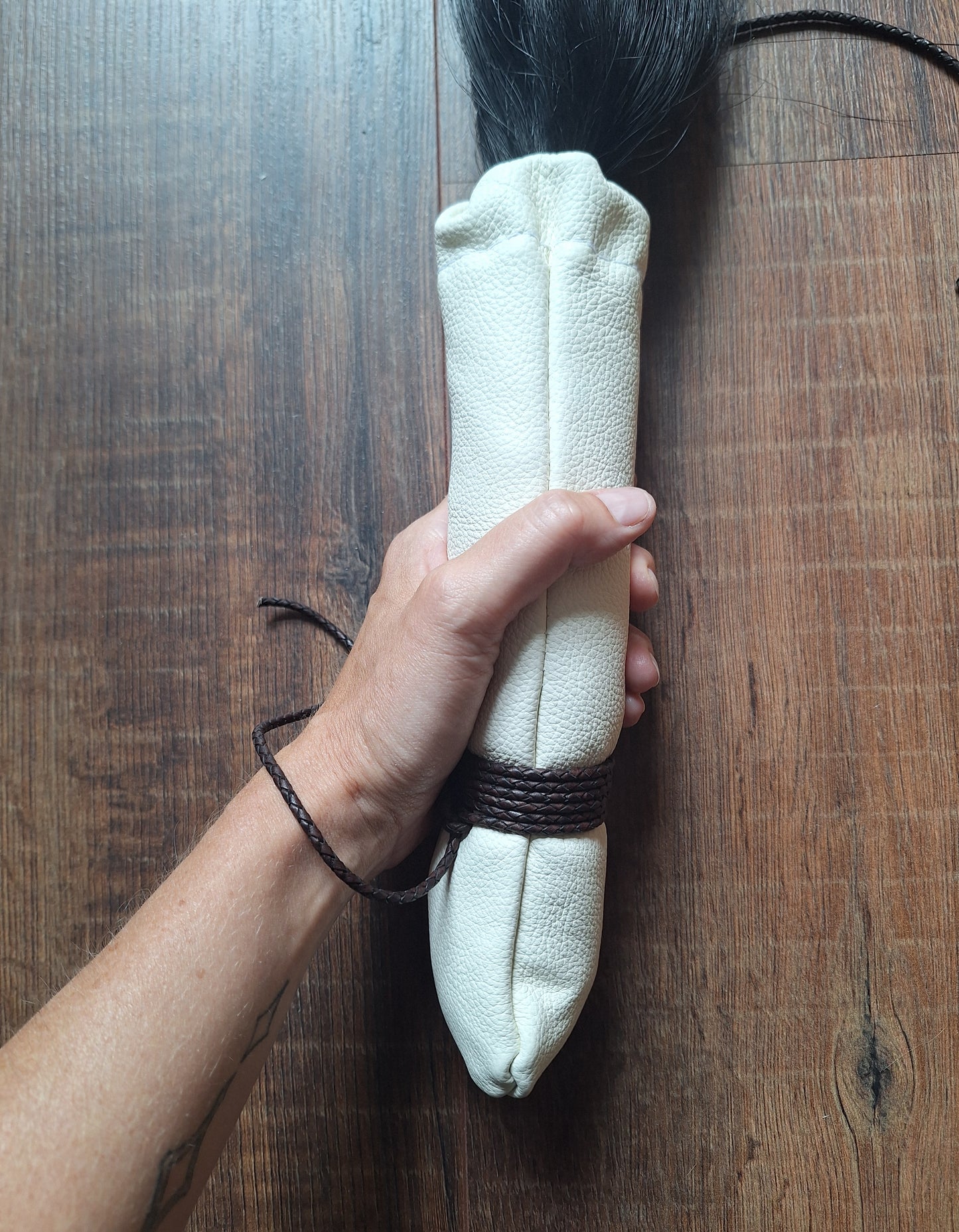 Horse tail shamanic whip