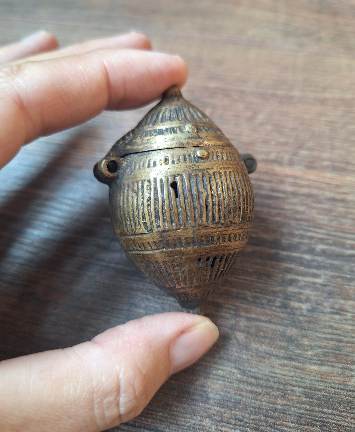 Old bronze Indian betel nut box
