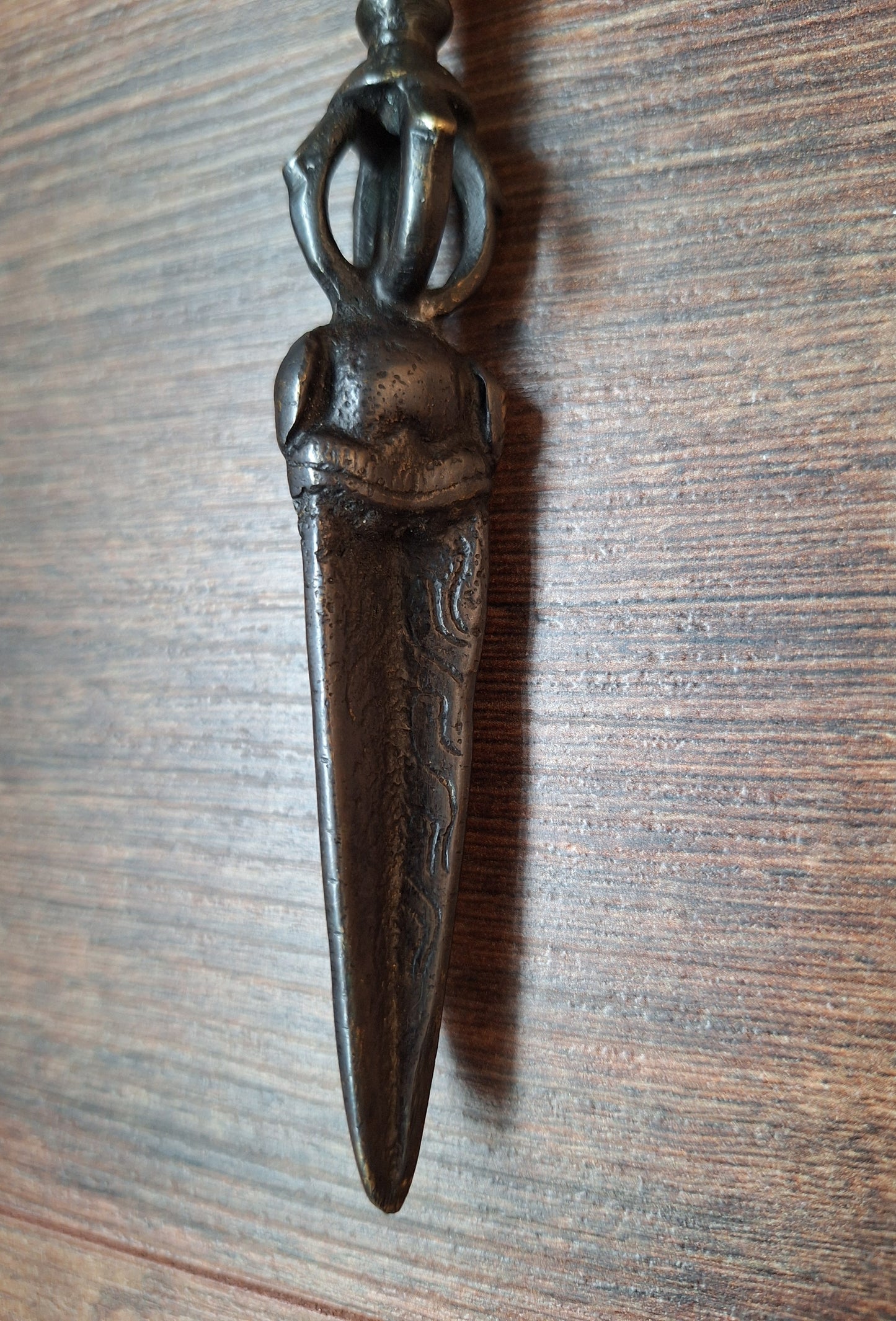 Vintage bronze phurba #11, with stand