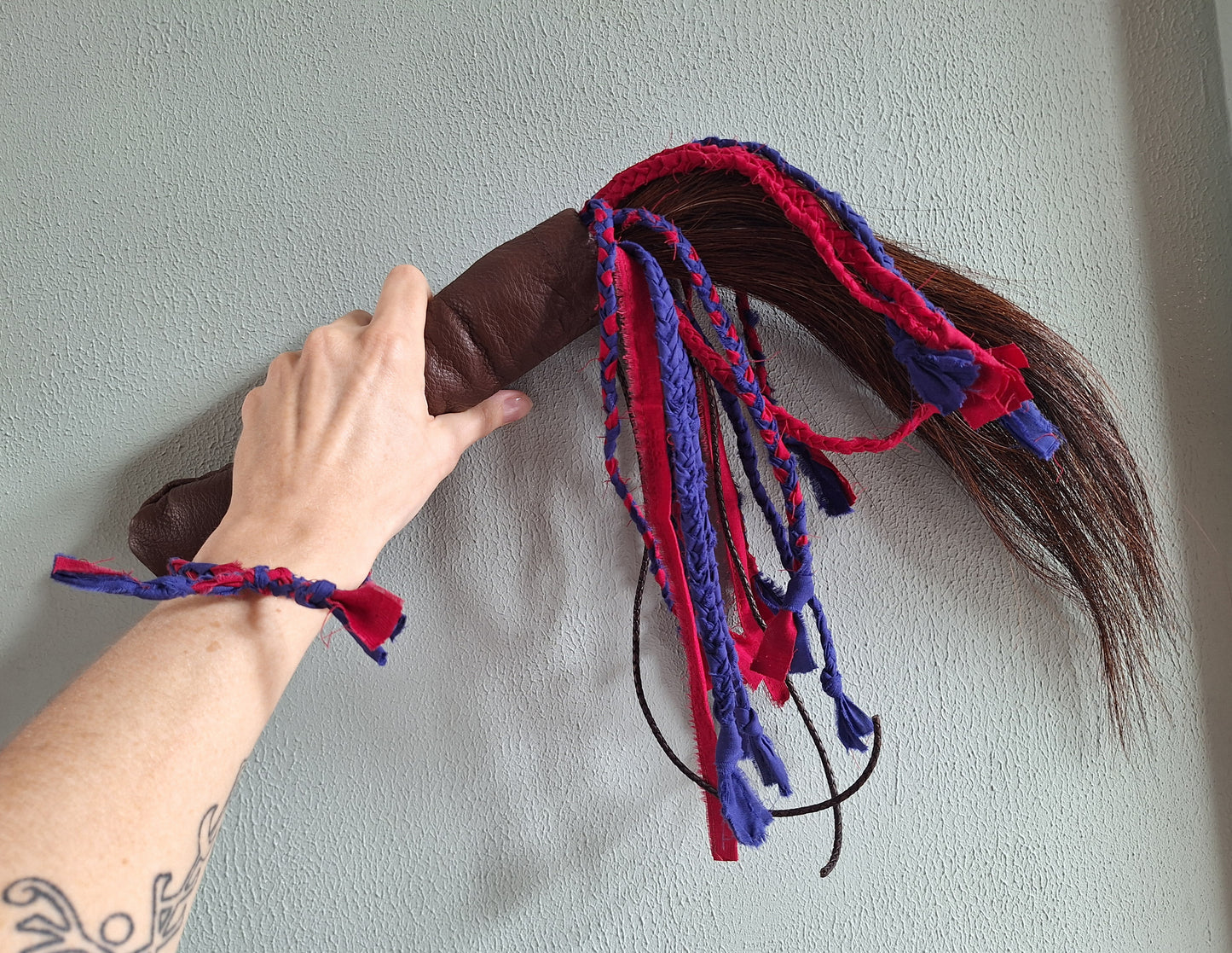 Horse tail shamanic whip