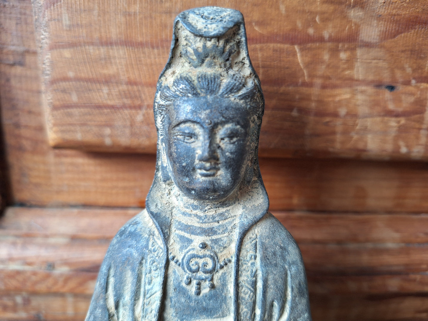 Old bronze Guanyin statue