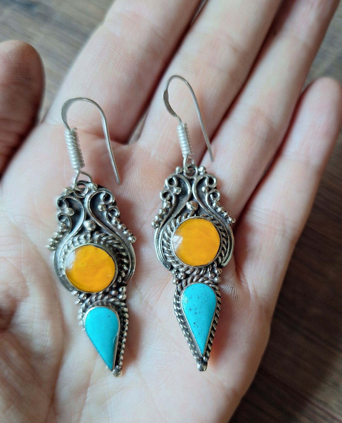 Tibetan silver earrings