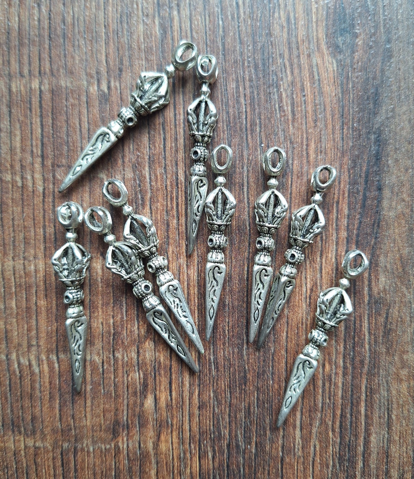 Alpaca metal phurba pendant