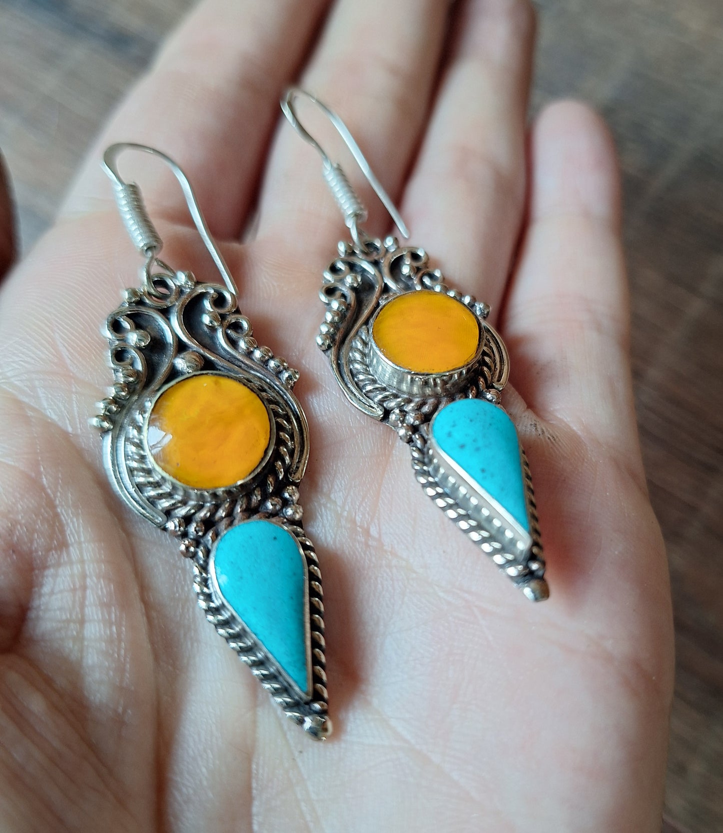 Tibetan silver earrings