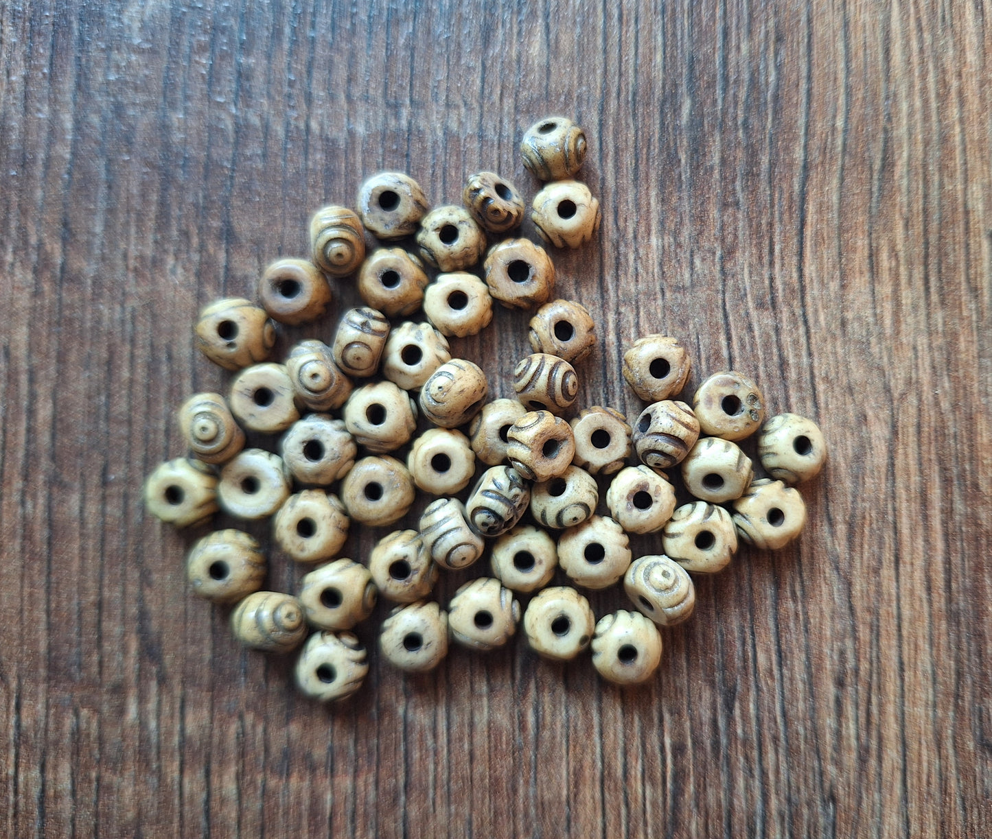 Vintage yak bone beads, set of 20