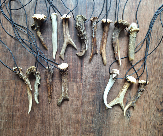 Roe deer antler necklaces