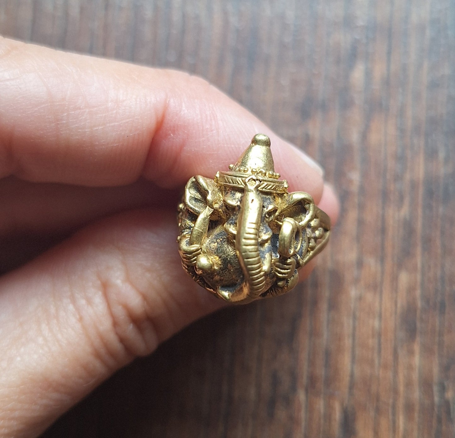 Brass ring Ganesha