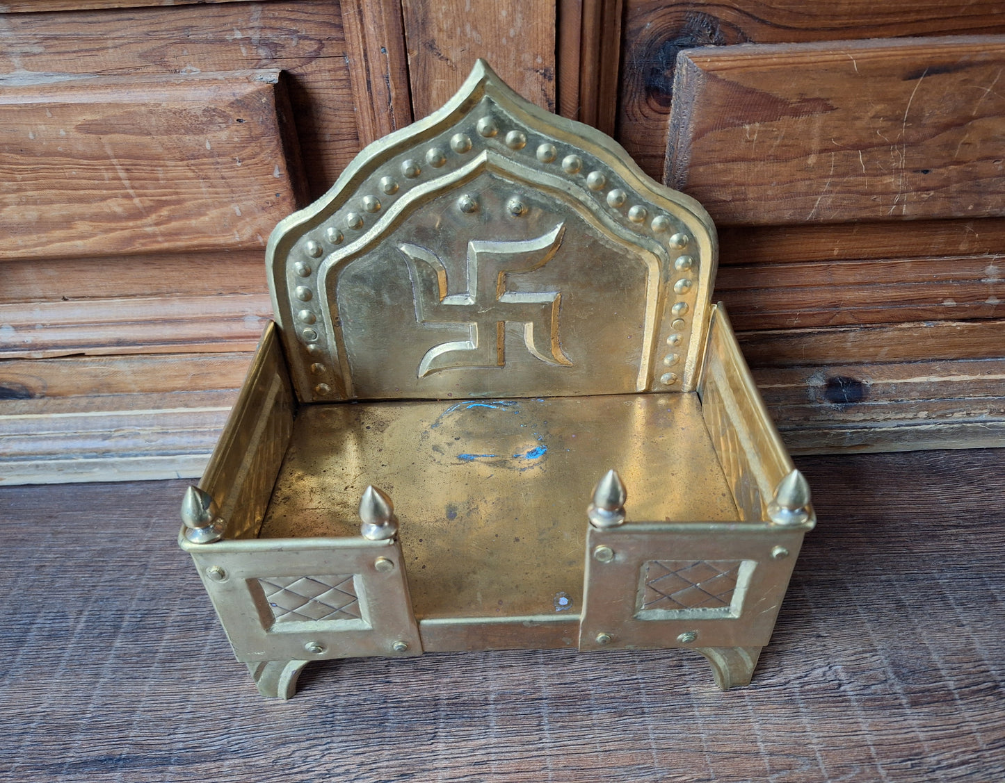 Vintage brass Singhasan home altar